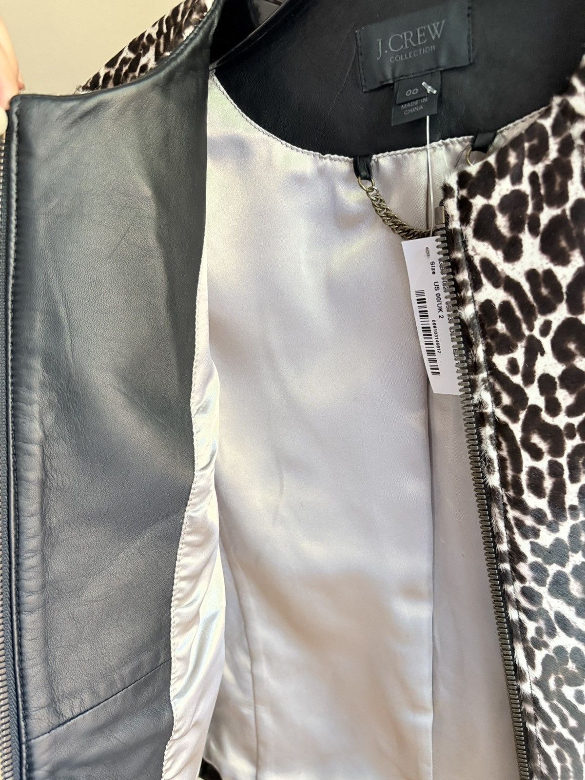 J.Crew J.Crew Calf Hair Leopard Print Leather Jacket NEW with tag Size XXS / US 00 / IT 34 - 4 Thumbnail