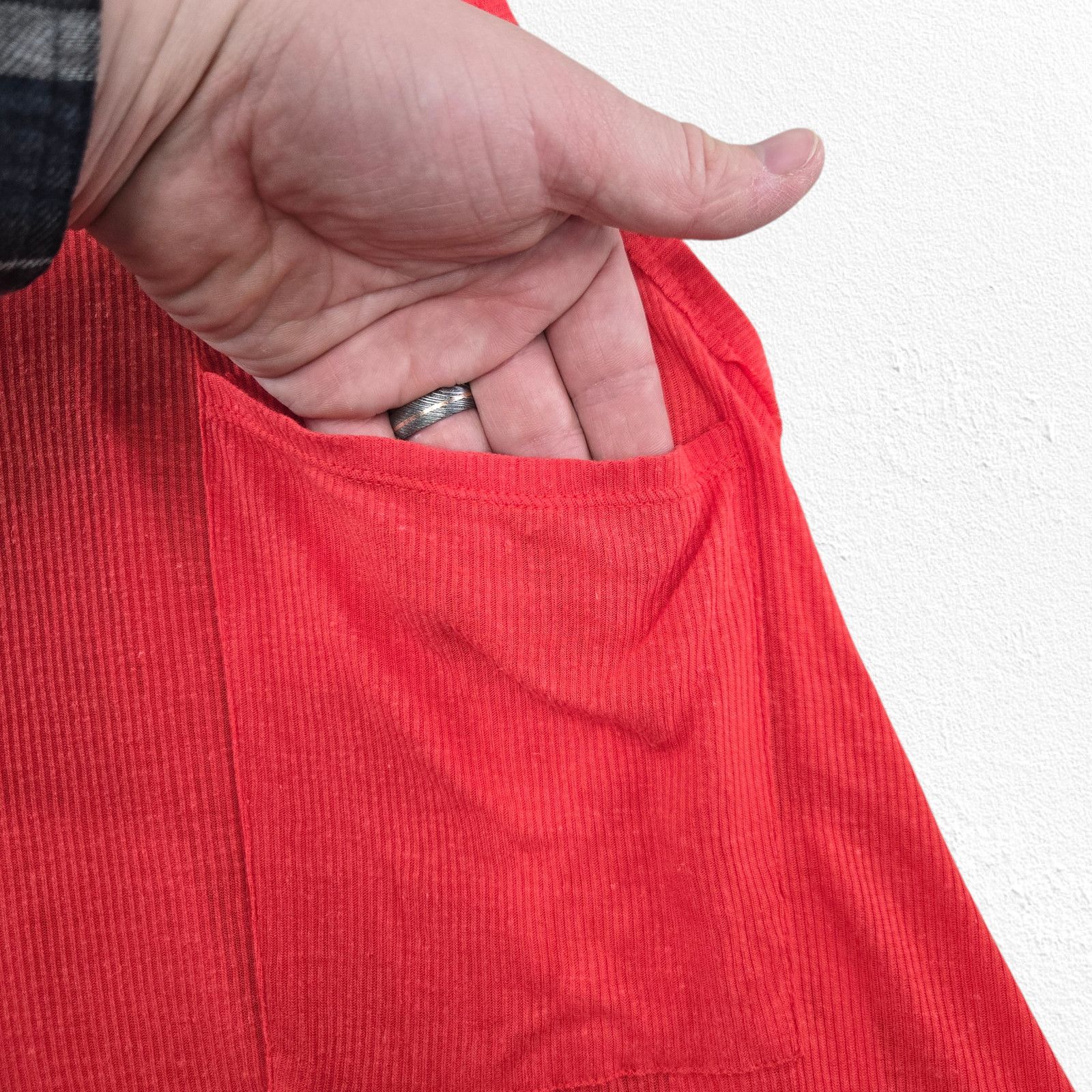 Free People Fire Red Rib Knit Linen Blend Racerback Tank Top Size Large Size L / US 10 / IT 46 - 7 Thumbnail