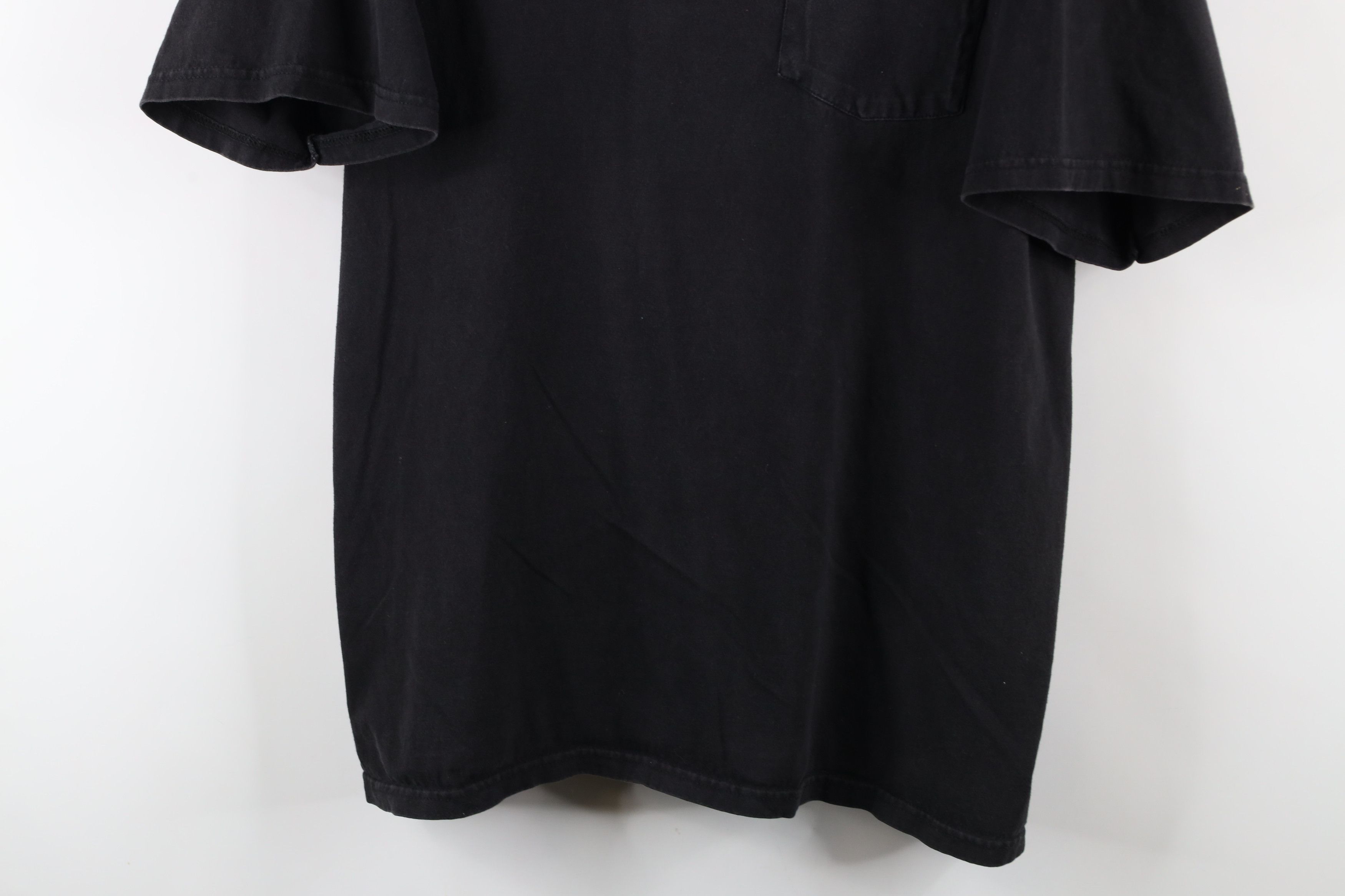 Vintage Vintage 90s Streetwear Blank Cotton Pocket T-Shirt Black Size US XL / EU 56 / 4 - 3 Thumbnail