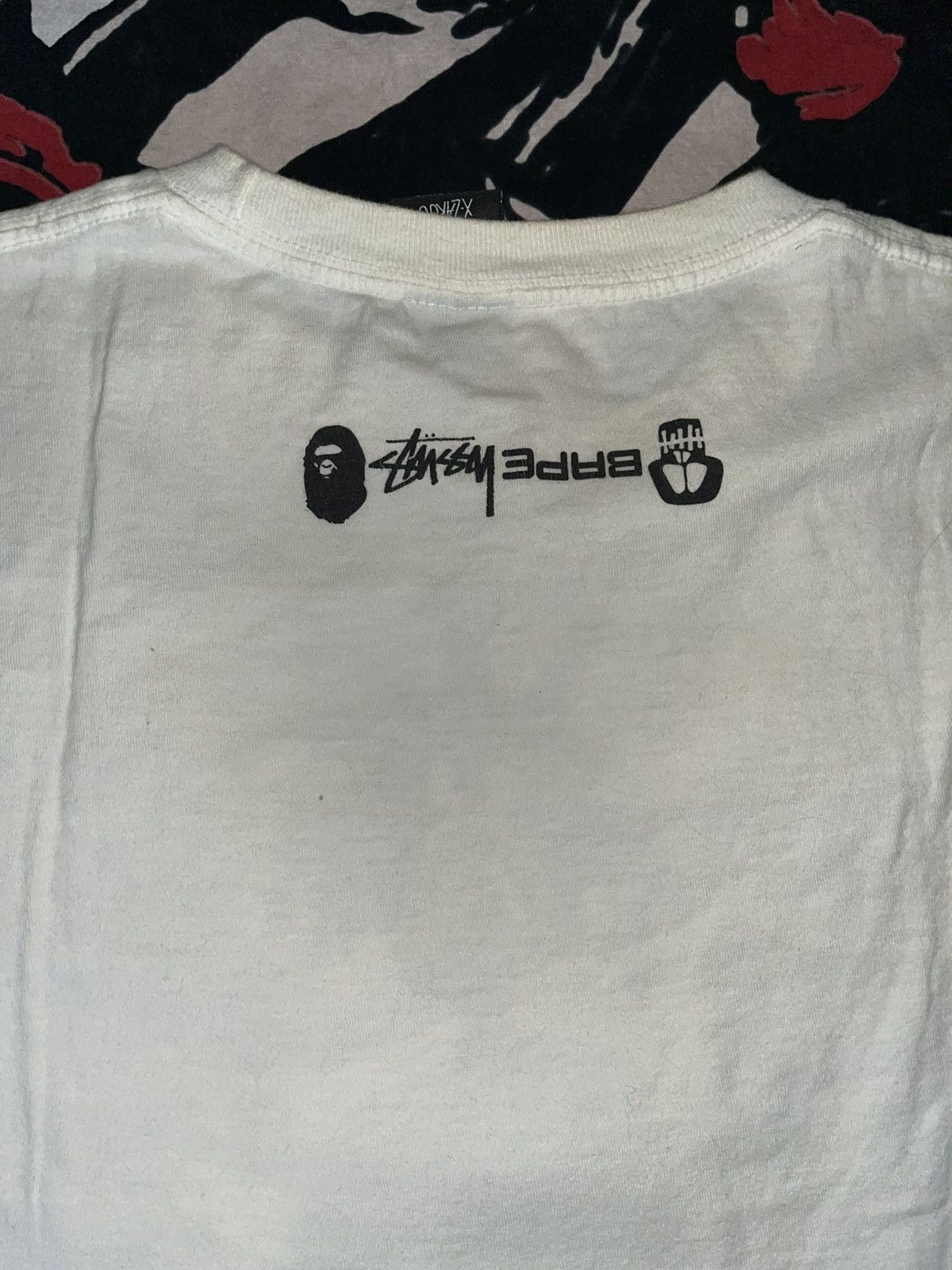 Bape × Stussy Crazy Rare Y2K Baggy Skater Grunge Stussy Bape Shark Man Tee Size US XL / EU 56 / 4 - 4 Thumbnail