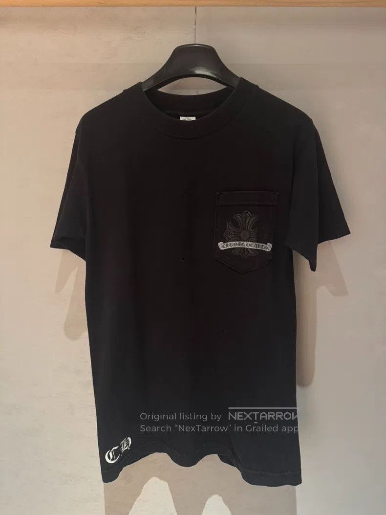 Chrome Hearts CHROME HEARTS Black T-shirt with silver-trimmed short slee Size US S / EU 44-46 / 1 - 2 Thumbnail