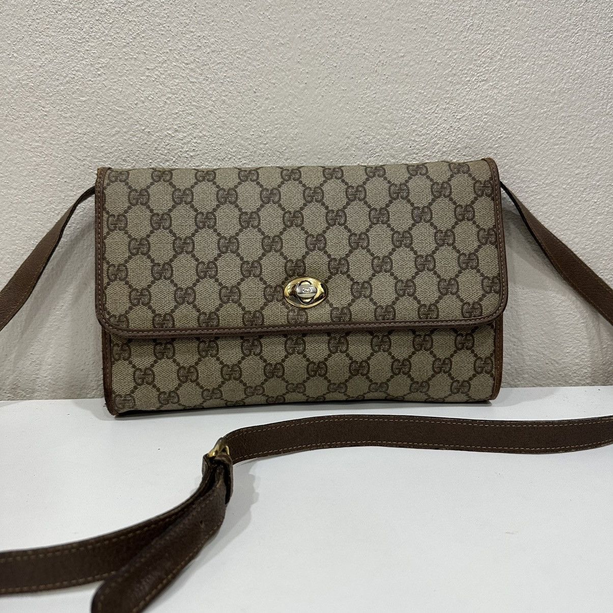 Gucci GUCCI GG MONOGRAM FLAP CLUTCH CROSSBODY SHOULDER BAG 11 Size ONE SIZE - 3 Thumbnail