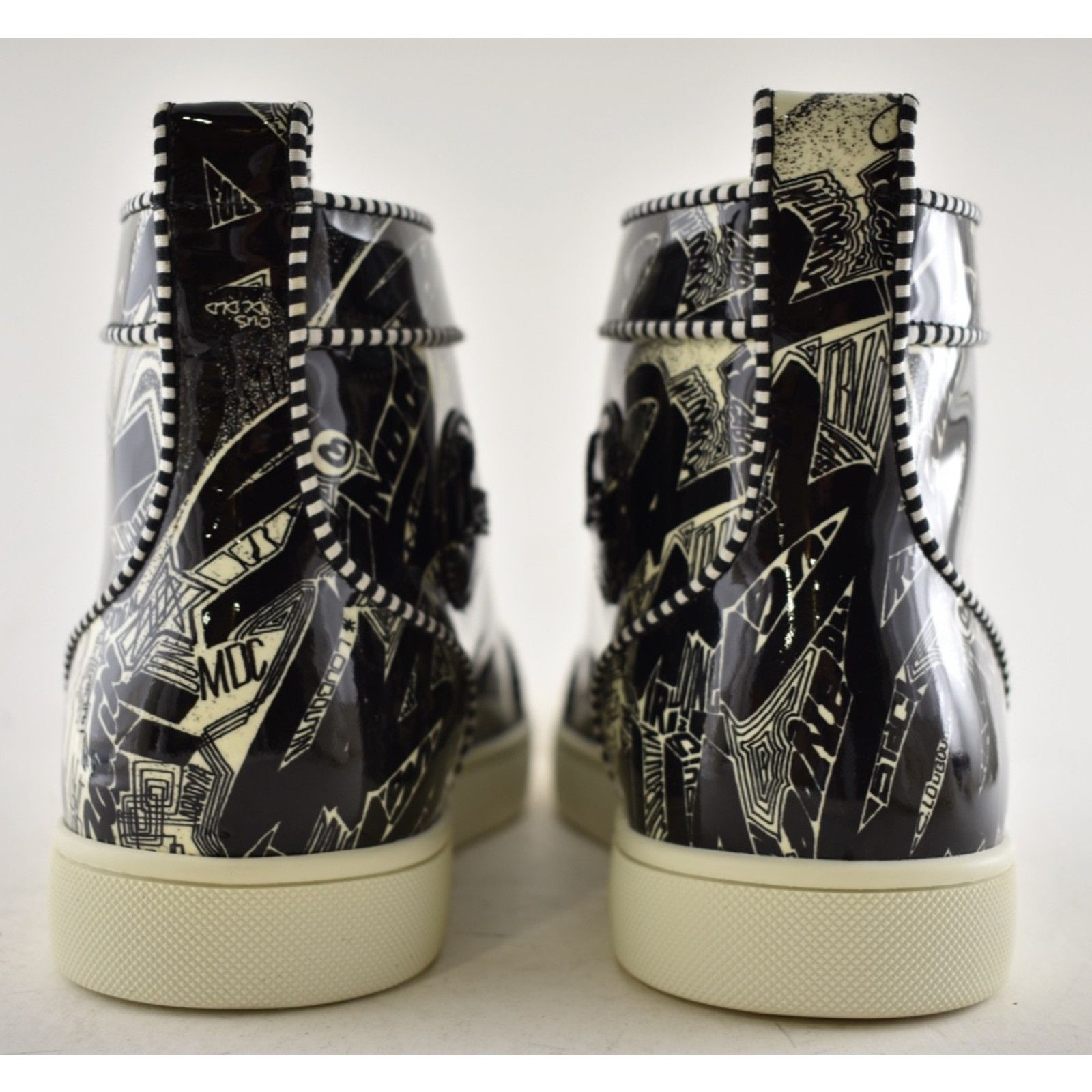 Christian Louboutin Men Louis Orlato Flat Patent Nicograf High Top Sneaker 44 11 Size US 11 / EU 44 - 12 Thumbnail