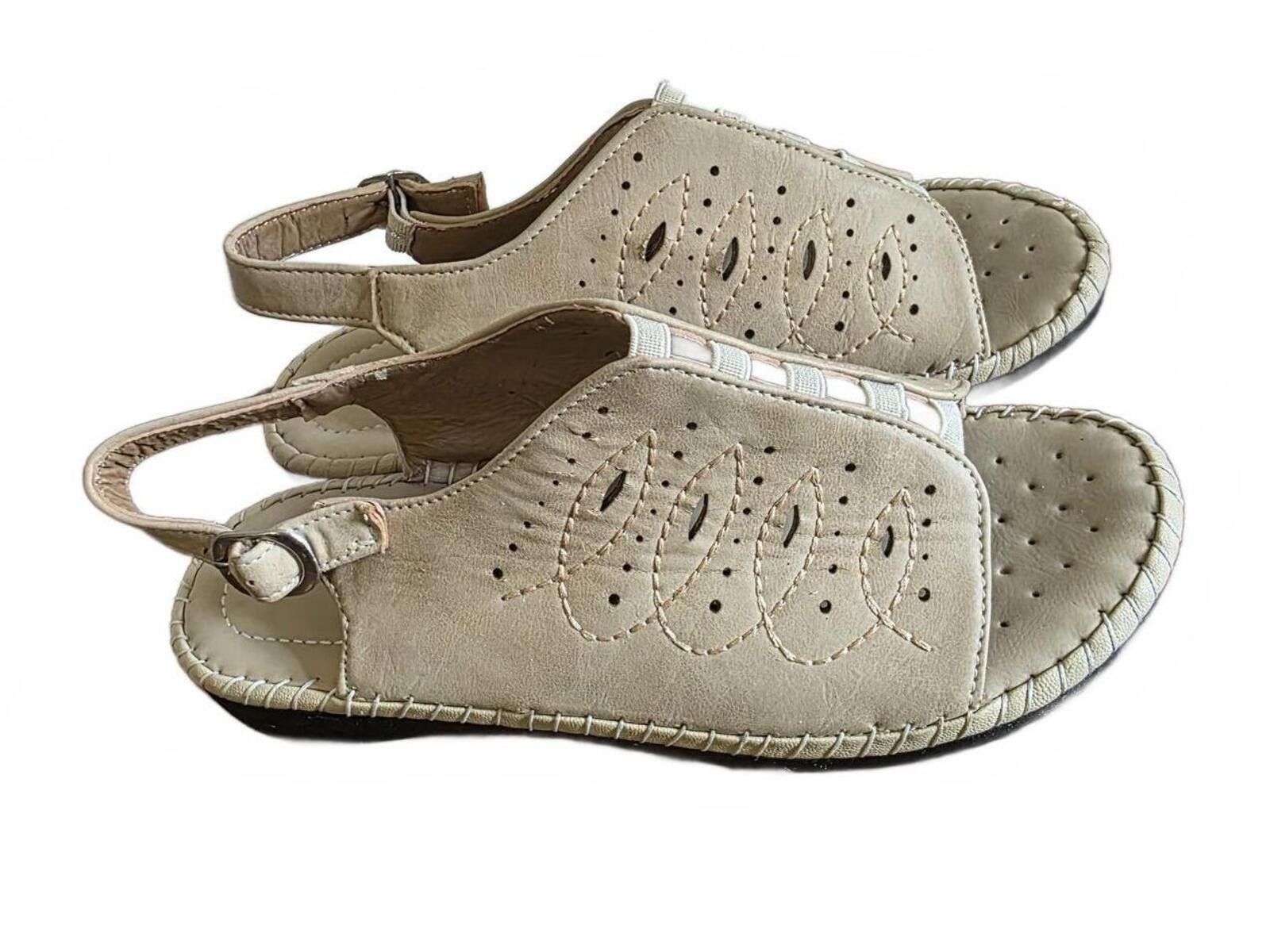 Other Henry Ferrera Beige Leather Comfort Slingback Sandals Size 7 Size US 7 / IT 37 - 9 Thumbnail