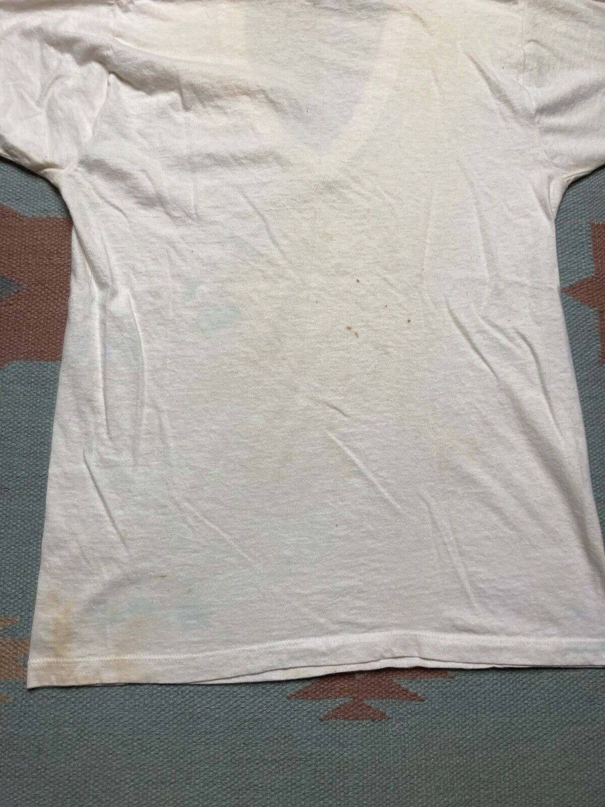 Vintage VTG 60s blank white t shirt v neck soft cotton grunge medium Size US M / EU 48-50 / 2 - 8 Thumbnail
