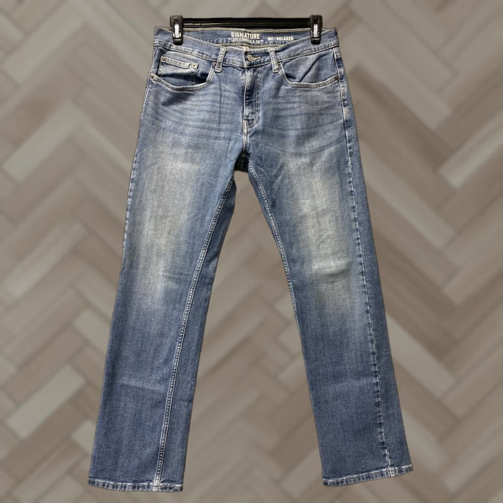 Vintage Signature By Levi Strauss Jeans Men 32x32 Flex Denim Slim Regular Blue 32 Inseam Mens Jeans Size US 32 / EU 48 - 1 Thumbnail