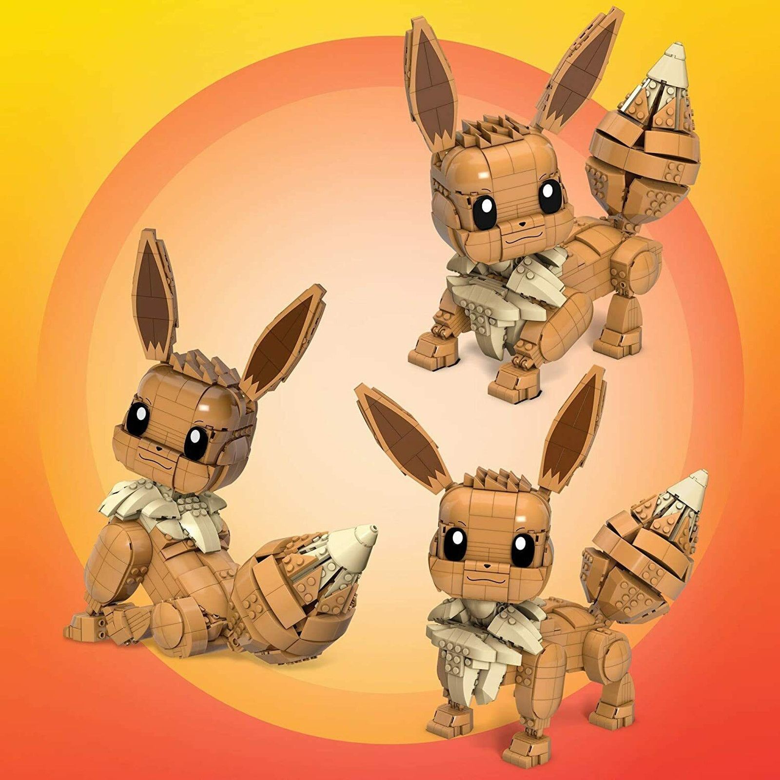 Pokemon Mega Construx Pokémon Jumbo Eevee Set 830 pcs Build Pose Size ONE SIZE - 2 Thumbnail