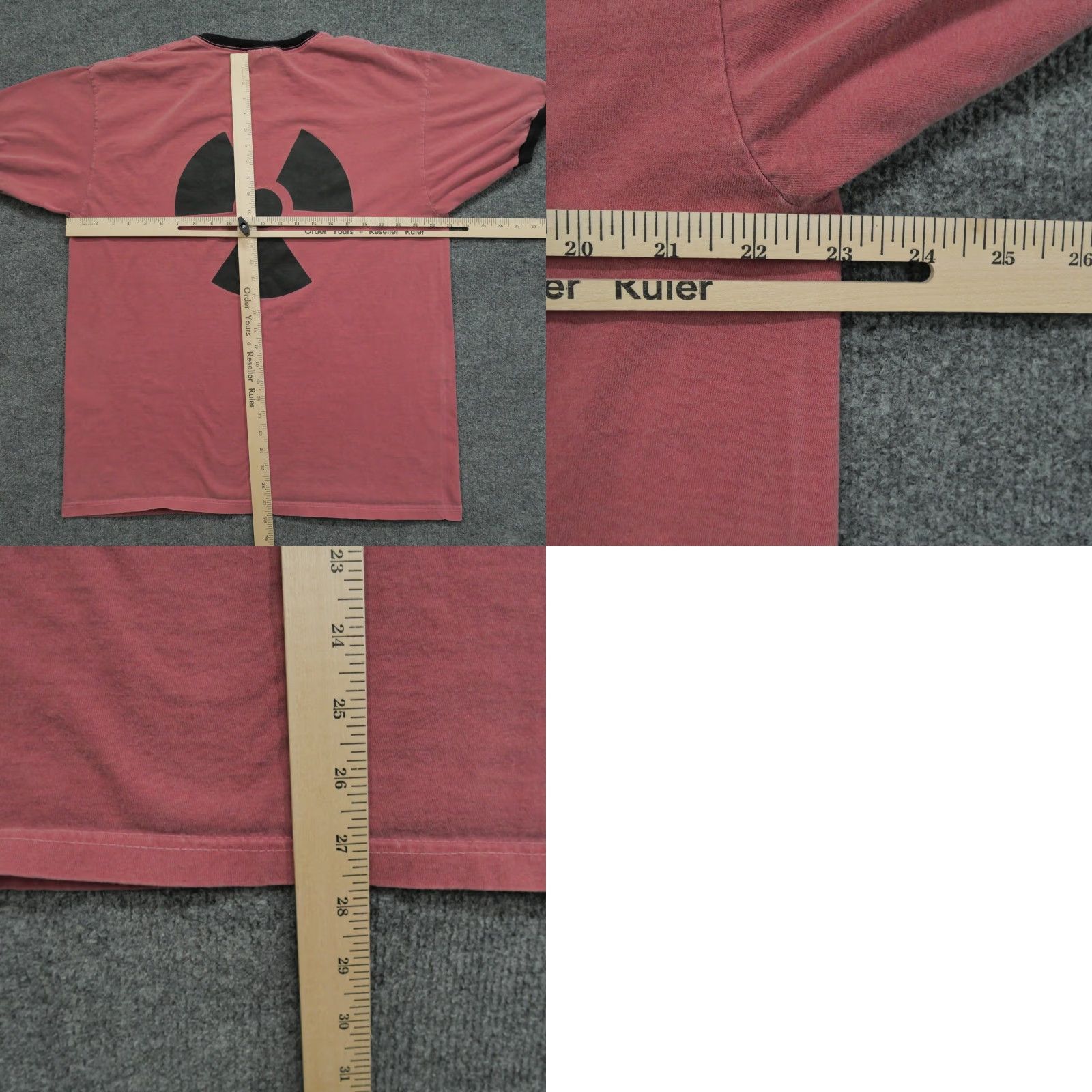Vintage VINTAGE Unbranded T Shirt Adult XL Red Black Ringer Nuclear Symbol Logo Short Sleeve Crew Neck Cotton Knit Men Mens Size US XL / EU 56 / 4 - 8 Thumbnail