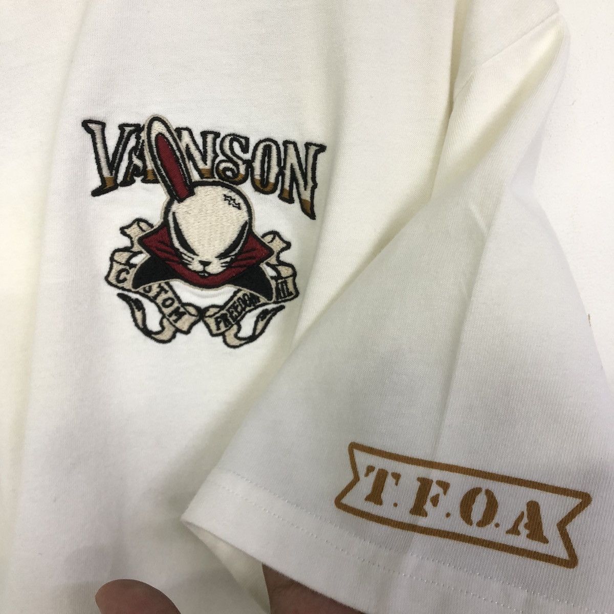 Vanson Leathers VANSON X T.F.O.A COSTOM FREEDOM TRAIL EMBRIODERY TSHIRT Size US XXL / EU 58 / 5 - 8 Thumbnail