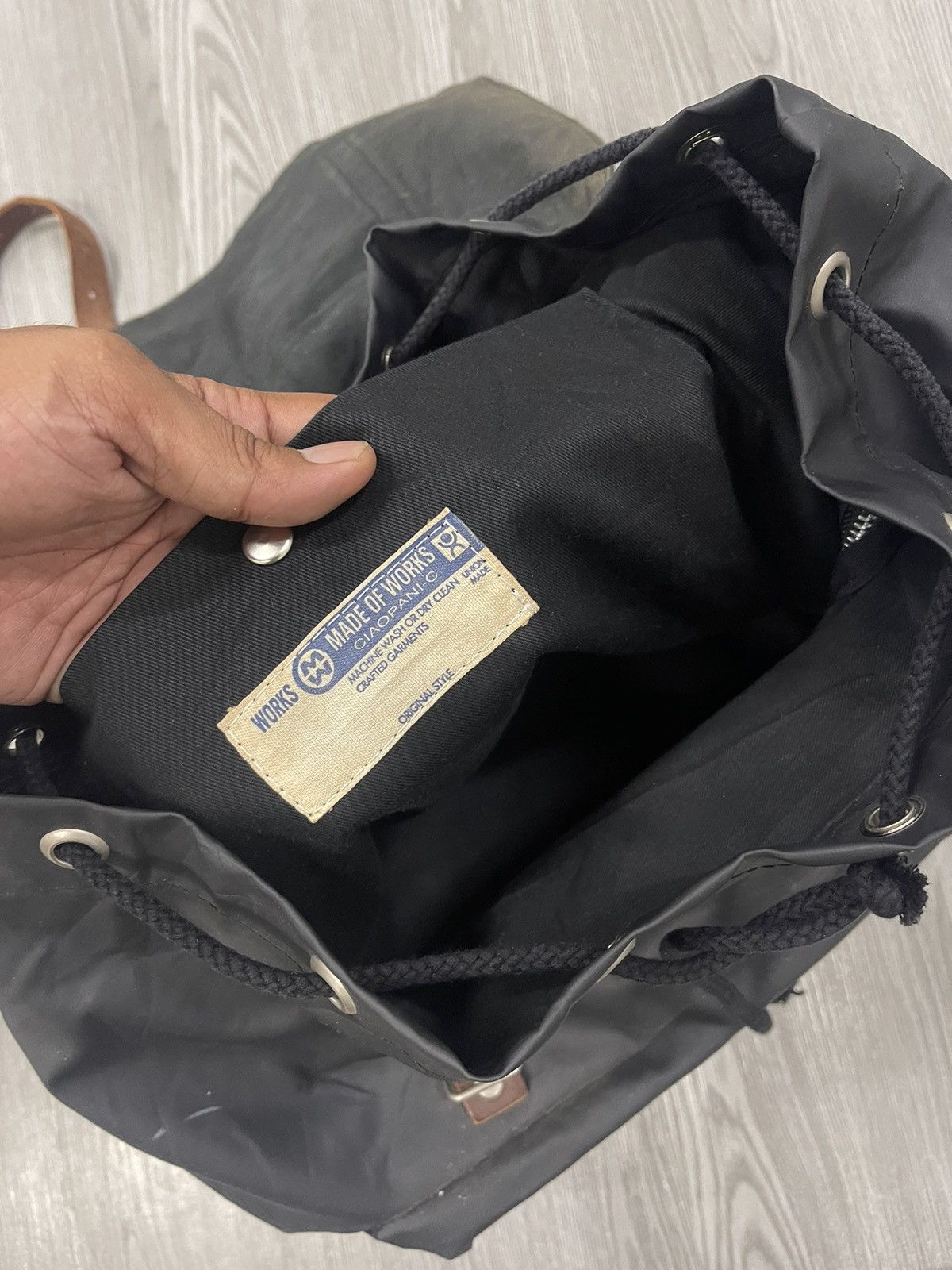 Union made ciaopanic Leather and tech nylon rucksack pack
