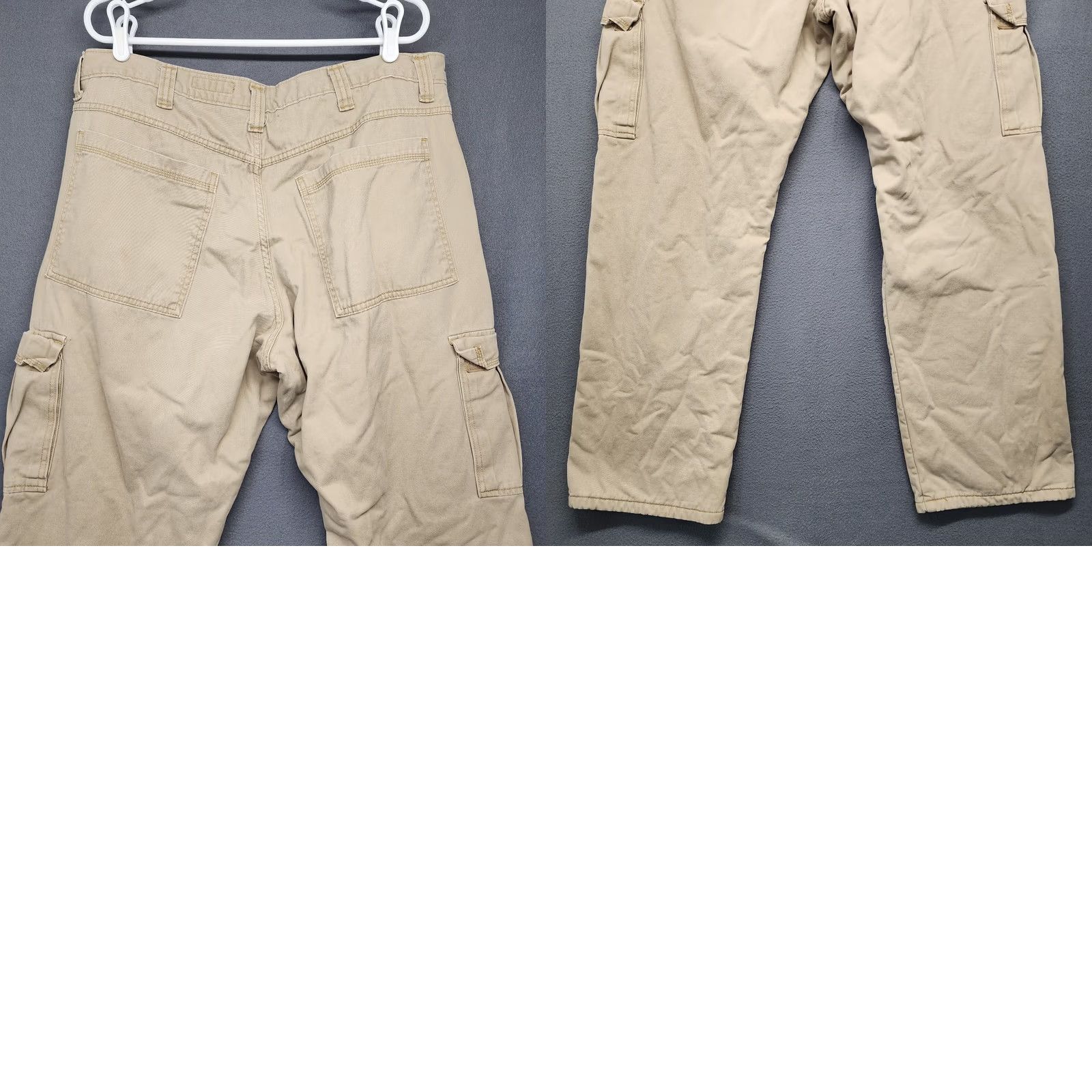 Wrangler Wrangler Pants Mens 36 Beige Fleece Lined Cargo 36x30 Workwear Winter Tagged 38x32 Size US 36 / EU 52 - 10 Thumbnail