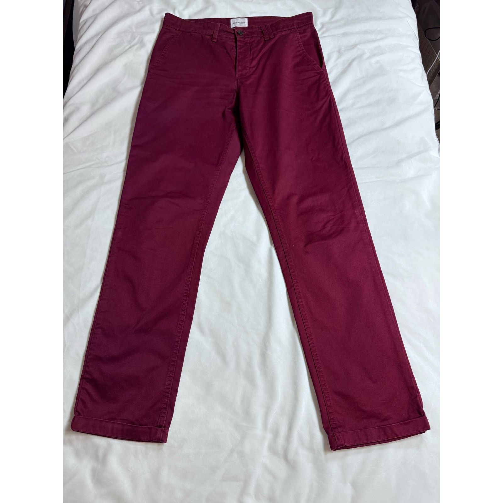 Norse Projects Norse Project Aros Heavy Chino Cotton Pants MaroonMen’s 32 Size US 32 / EU 48 - 1 Thumbnail