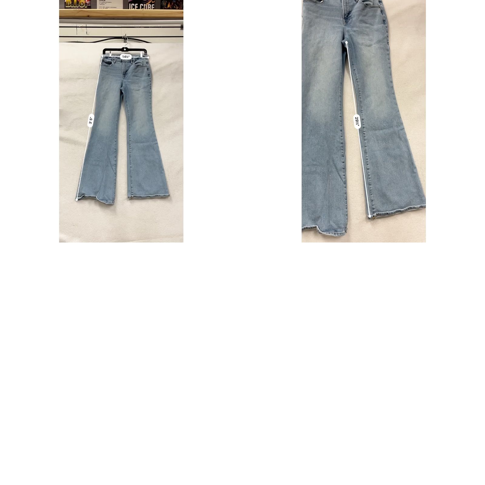 Good American Good American Womens Jeans Flared Light Wash 8 Light Blue 8774 Size 30" / US 8 / IT 44 - 8 Thumbnail