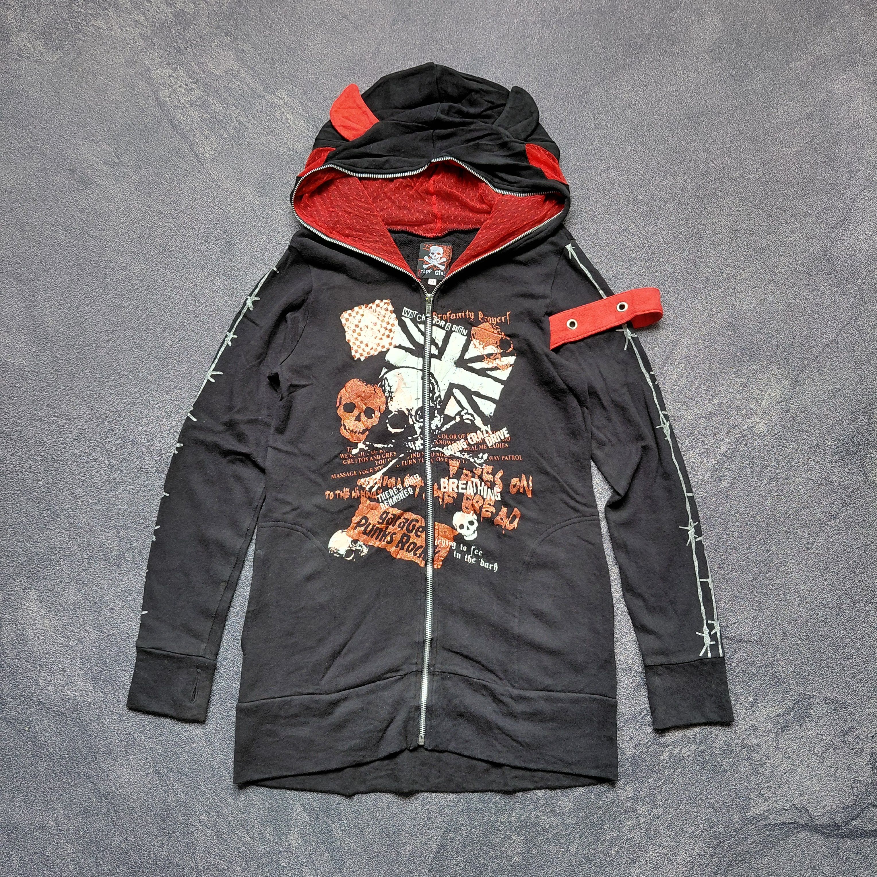 Japanese Brand Vintage Y2k TRPP GIRL Skull Style Punk Hoodie Size US M / EU 48-50 / 2 - 2 Thumbnail