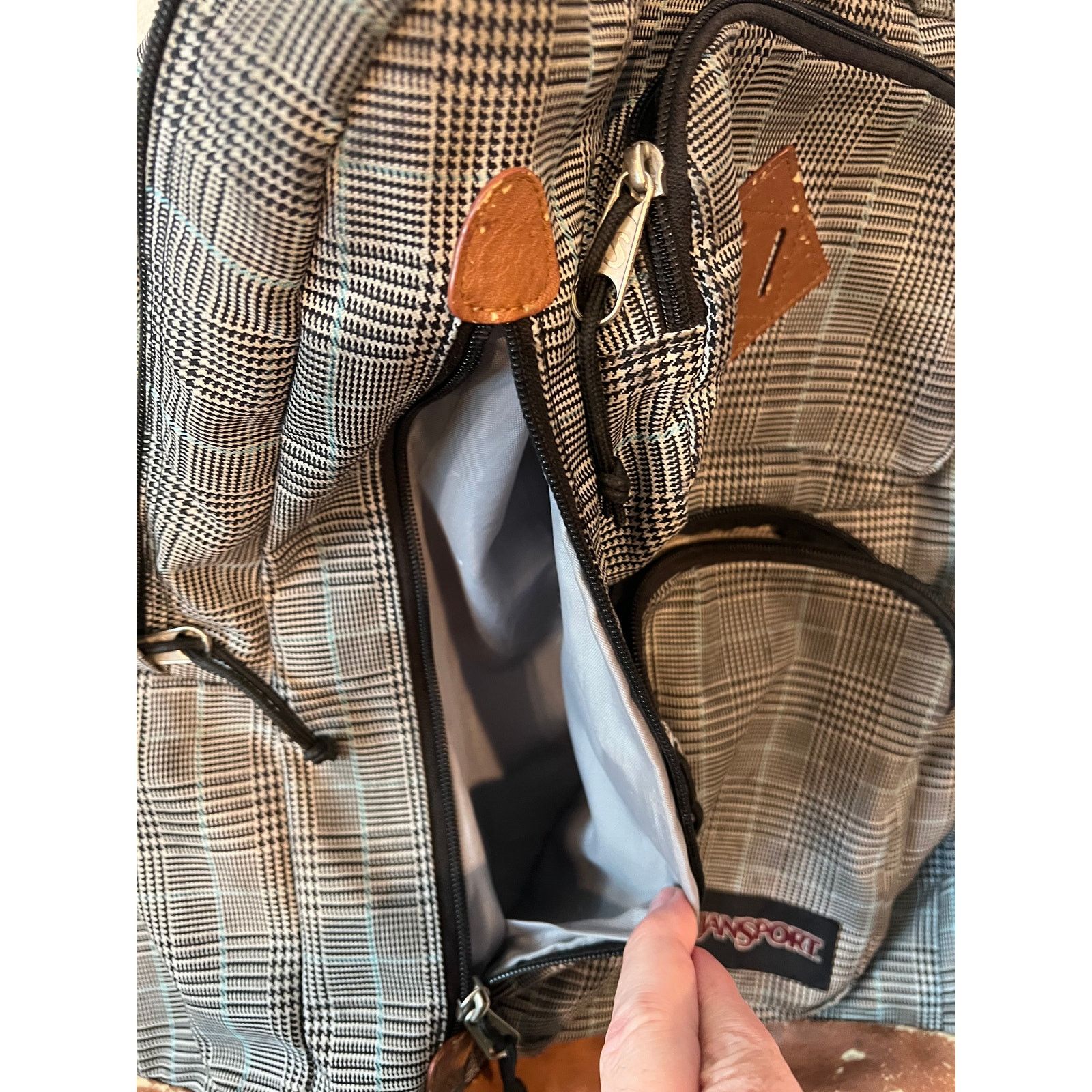 Jansport JanSport Right Pack Gray 2 Section Backpack W Leather Size ONE SIZE - 4 Thumbnail