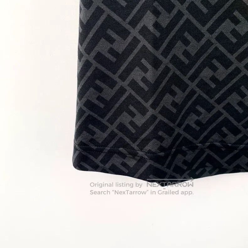 Fendi Fendi Black logo letter combination cotton round neck shor Size US XXS / EU 40 - 4 Thumbnail