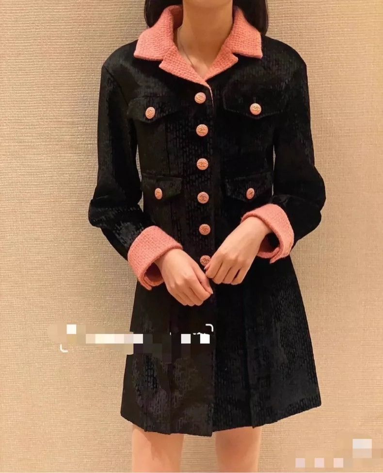Chanel Chanel 22B pink collar black velvet jacket 2504-Nextarrow Size XS / US 0-2 / IT 36-38 - 4 Thumbnail