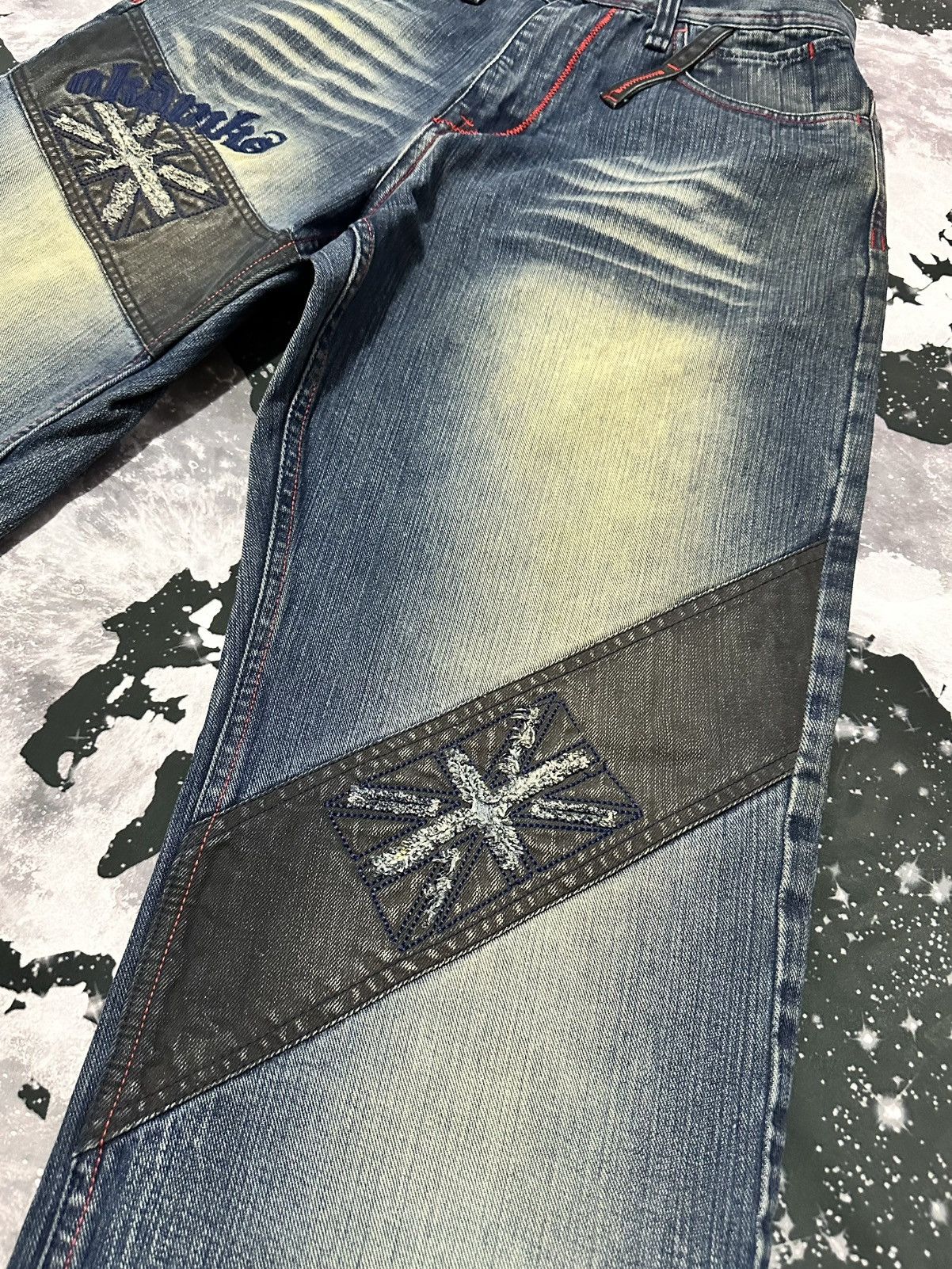 Vintage Akademiks Mens Embroidered Blue Jeans Size US 34 / EU 50 - 5 Thumbnail