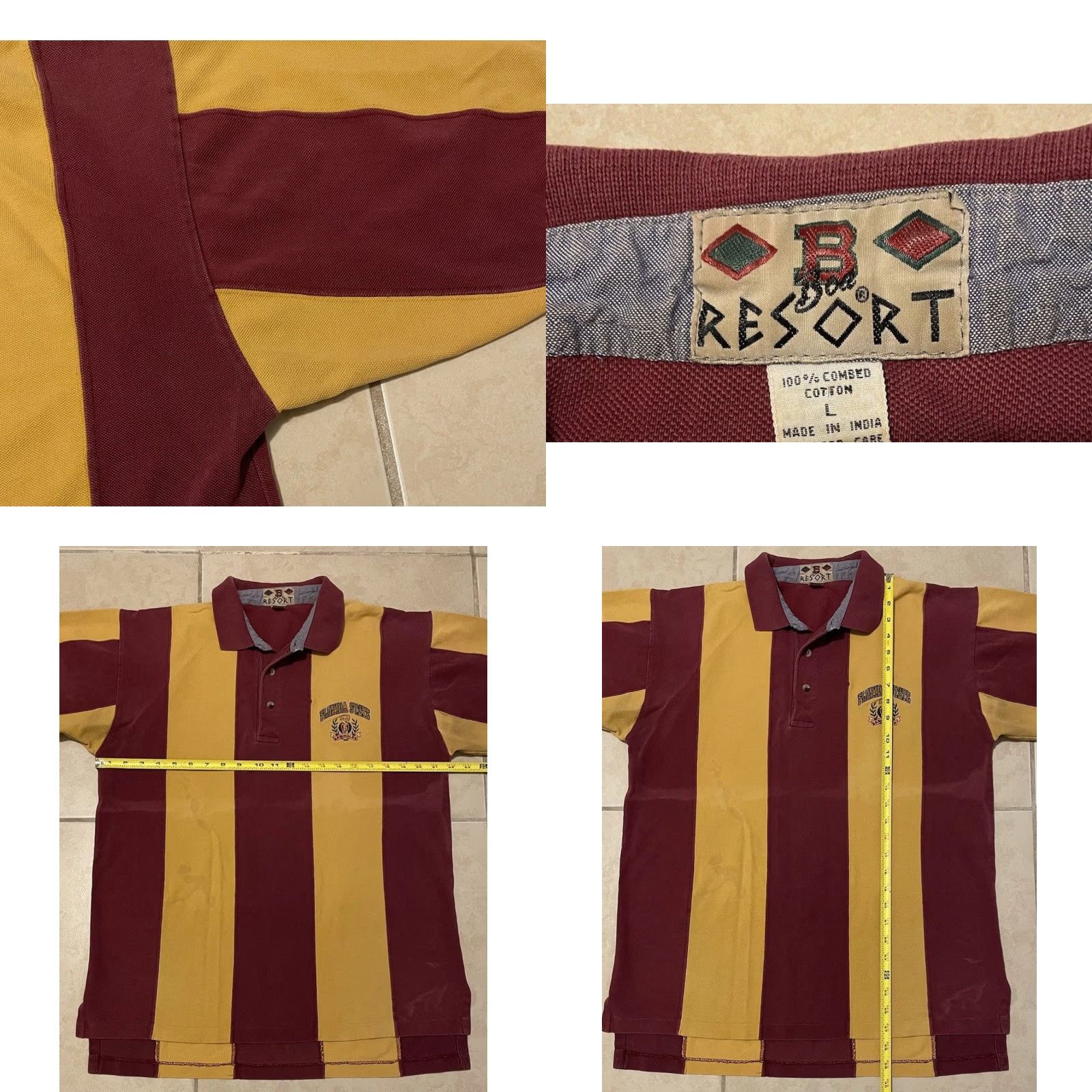 Vintage VINTAGE Florida State University Shirt L Yellow 90s Grunge College Seminoles Polo Short Sleeve Mens Size US L / EU 52-54 / 3 - 9 Thumbnail