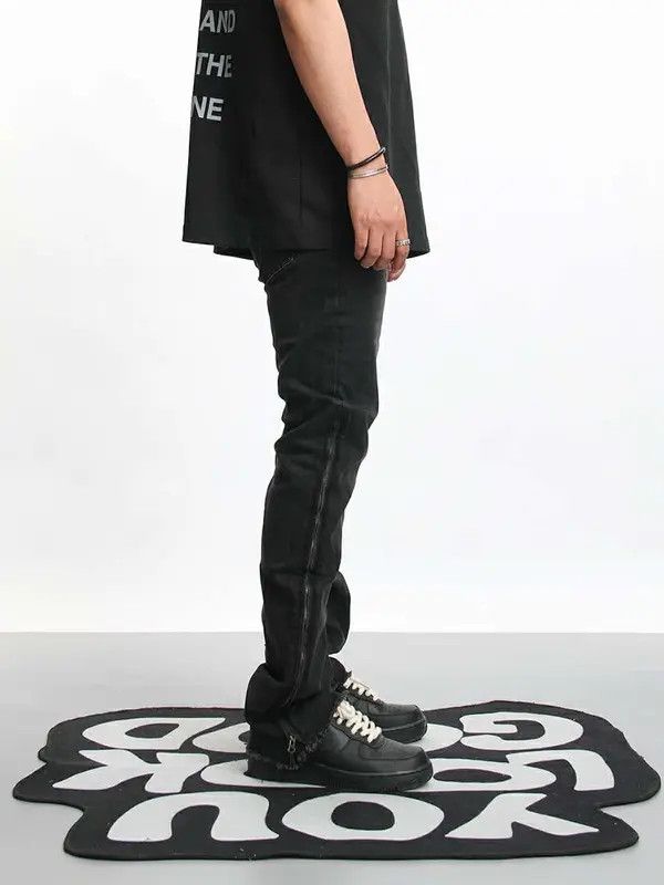 VIBE zipper utility punk faded flared jeans Size US 33 - 7 Thumbnail