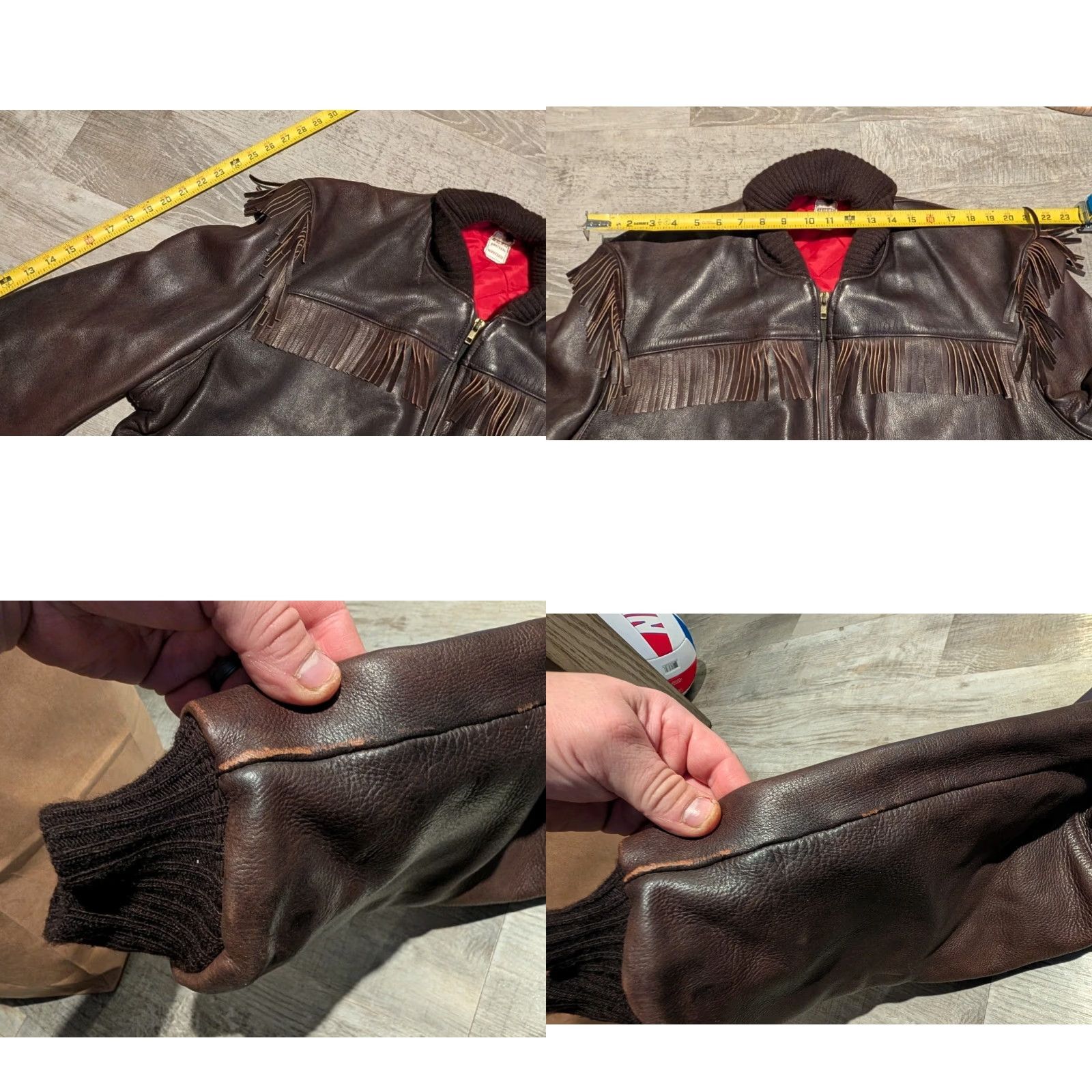 Vintage Vtg Uber Fringed Genuine Leather Bomber Jacket Minnesota USA XL 2XL Quilted Lined Brown 1970s Jacket Mens/Unisex Size XL / US 12-14 / IT 48-50 - 9 Thumbnail