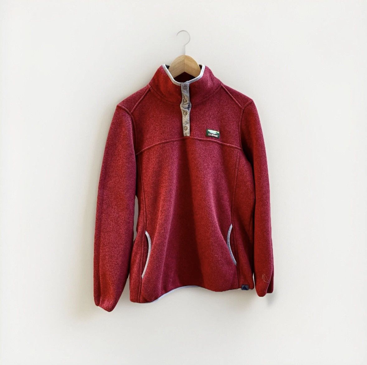 L.L. Bean LL Bean red T snap fleece sweater Large Size US L / EU 52-54 / 3 - 1 Preview