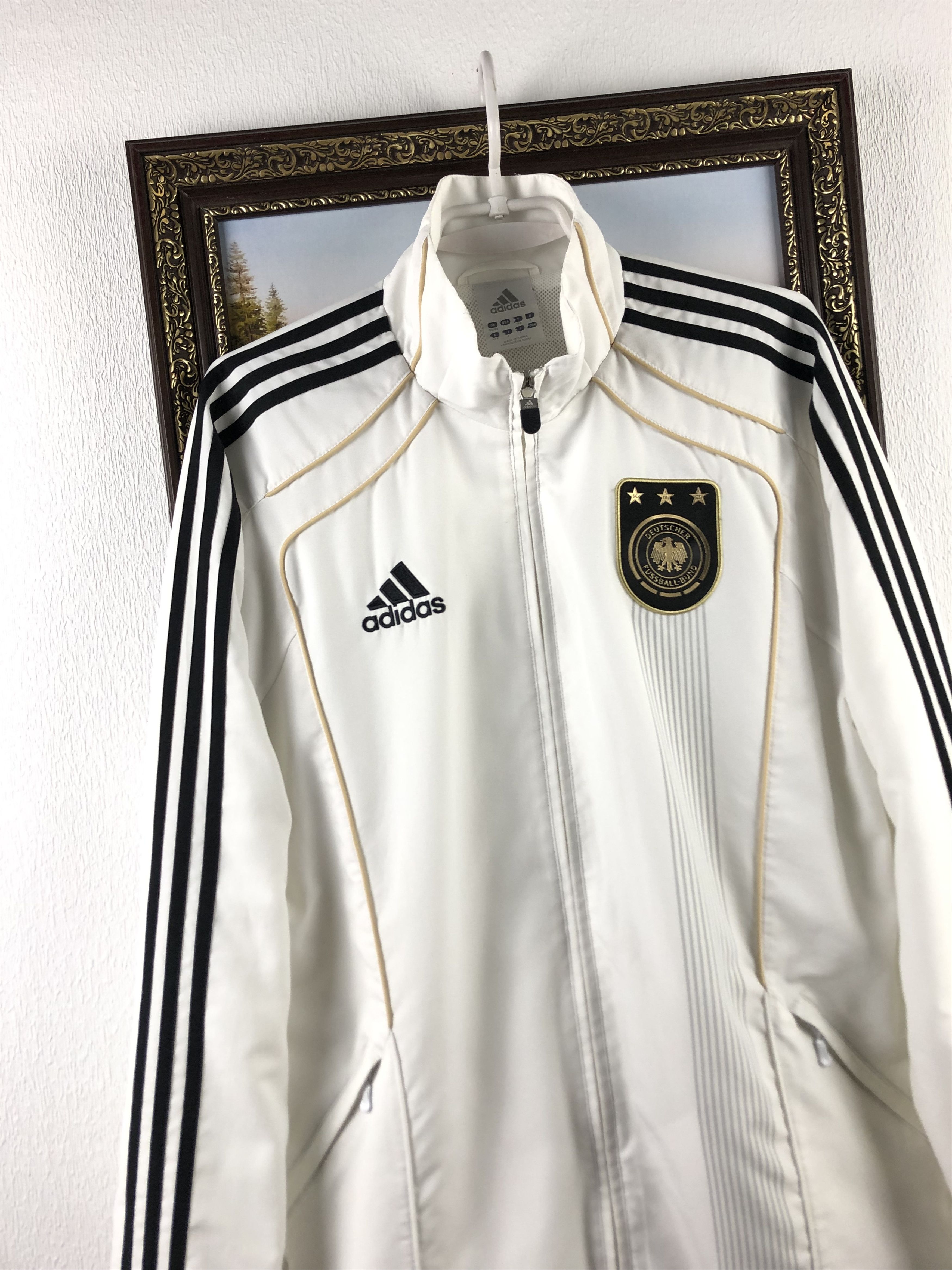Adidas Vintage Adidas Germany Jacket Soccer Track Top White Mens Size US M / EU 48-50 / 2 - 3 Thumbnail