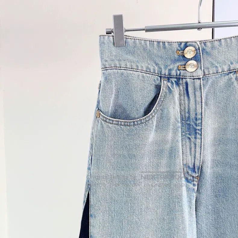 Chanel Chanel Silk stitched denim wide-leg trousers Size 42" / US 20 - 3 Thumbnail