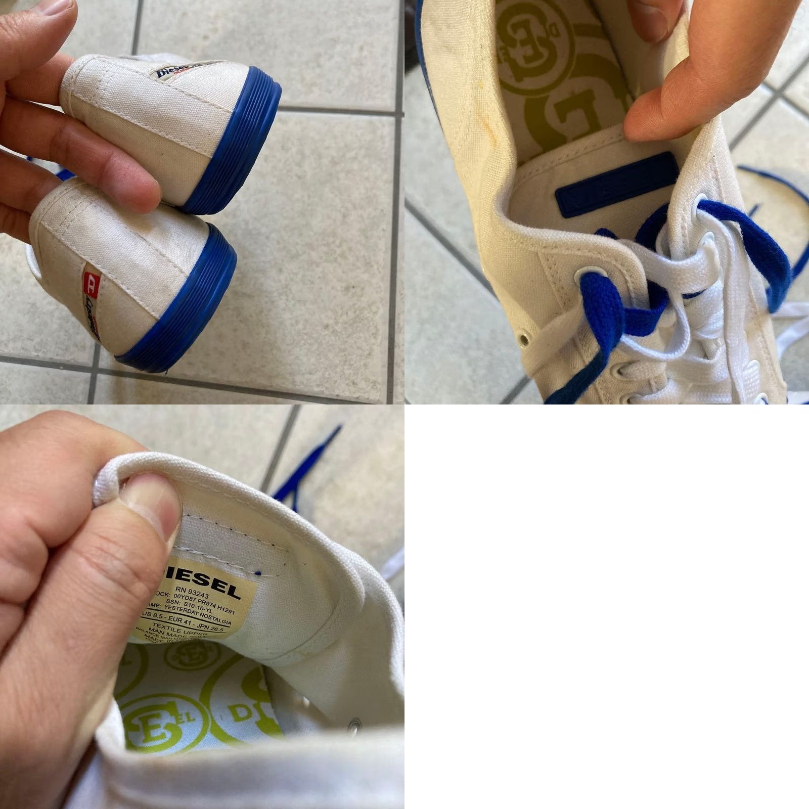 Diesel VINTAGE Diesel Men Sneakers 8.5US Blue White Casual Stylish Italian Size US 9 / EU 42 - 8 Thumbnail