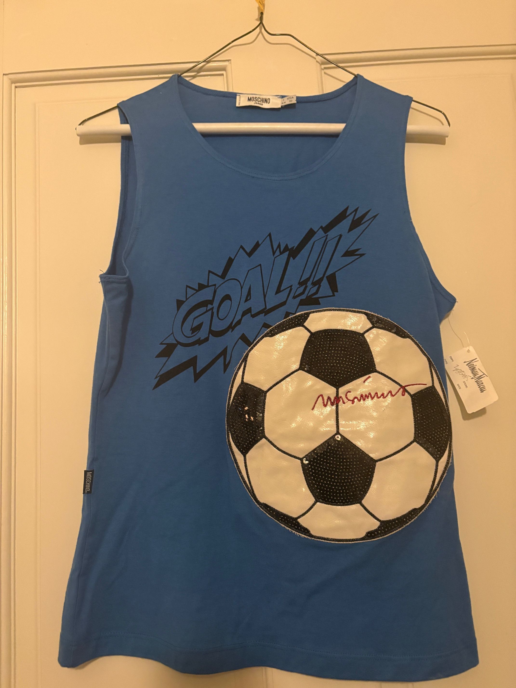 Moschino MOSCHINO LEATHER & SEQUIN SOCCER TANK TOP Size M / US 6-8 / IT 42-44 - 1 Thumbnail