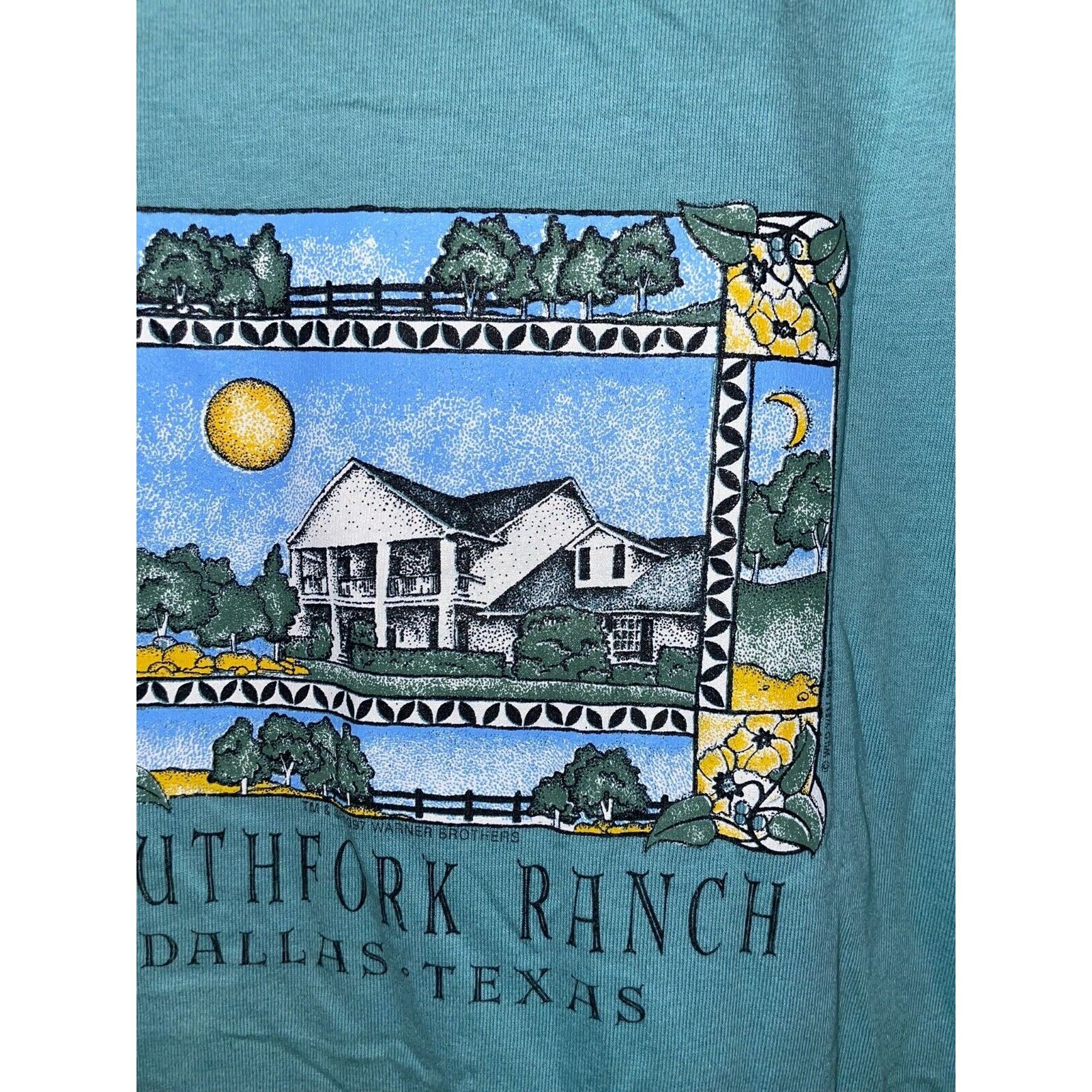 Jerzees Vintage Southfork Ranch Shirt Dallas TX Green Tee VTG 90s L Size US L / EU 52-54 / 3 - 4 Thumbnail