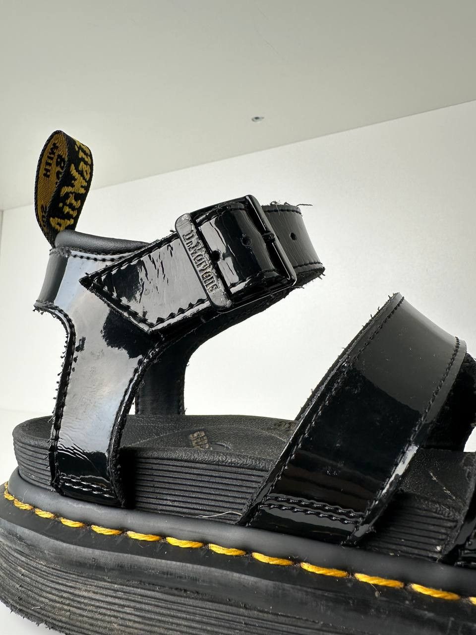 Dr. Martens Dr. Martens Blaire Black Leather Platform Sandals Size US 6 / IT 36 - 4 Thumbnail
