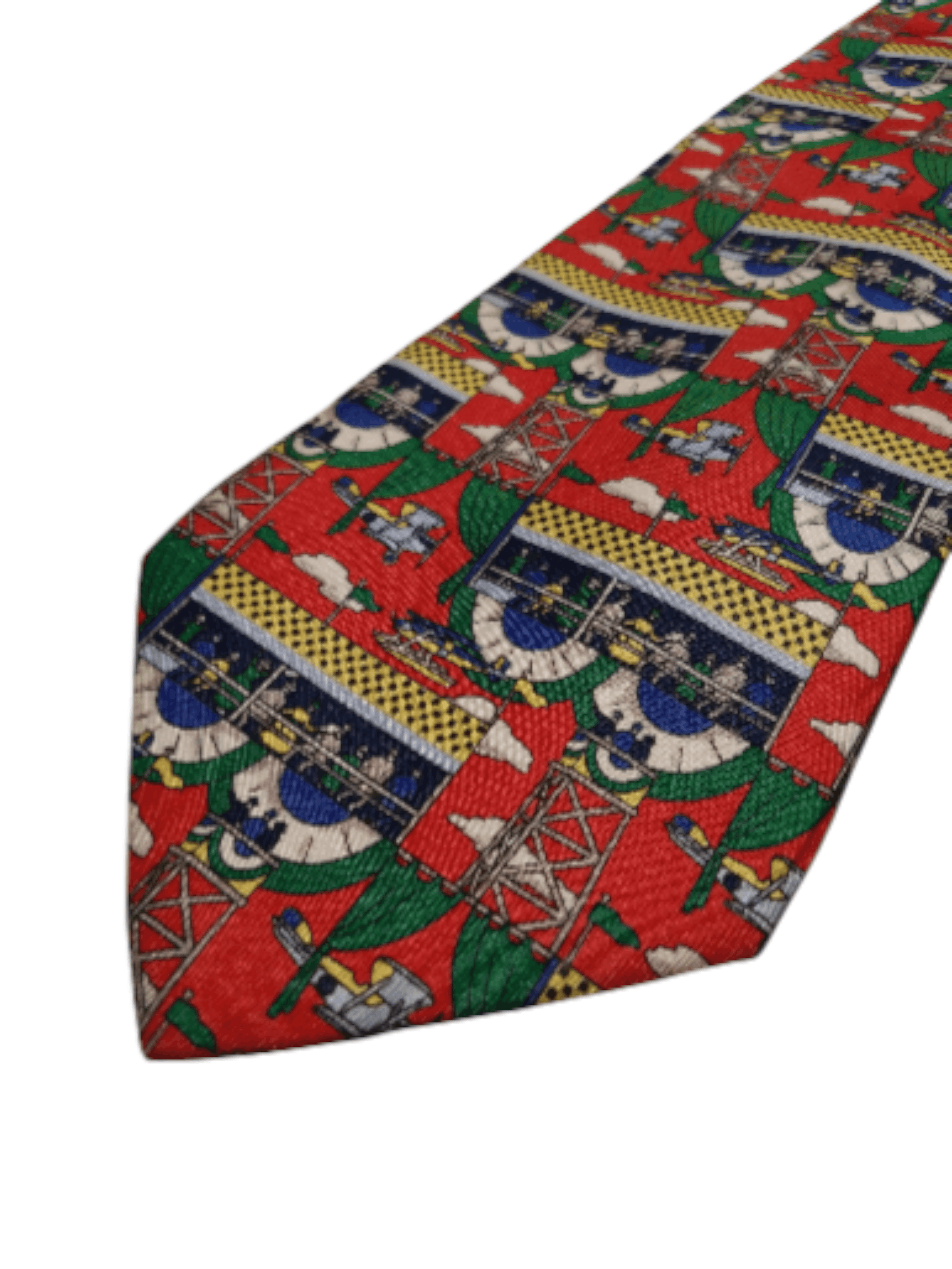 Givenchy Givenchy Silk Tie – Novelty Aviation Airplane Race Motif Size ONE SIZE - 3 Thumbnail