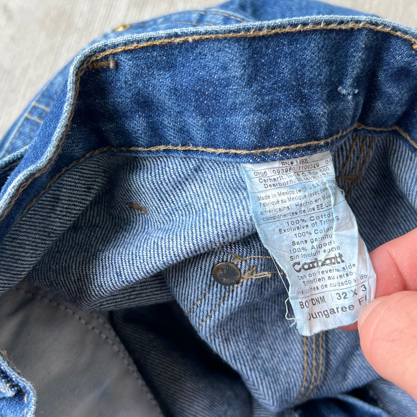 Carhartt × Vintage Carhartt blue denim jeans double knee work carpenter pants Size US 30 / EU 46 - 7 Thumbnail