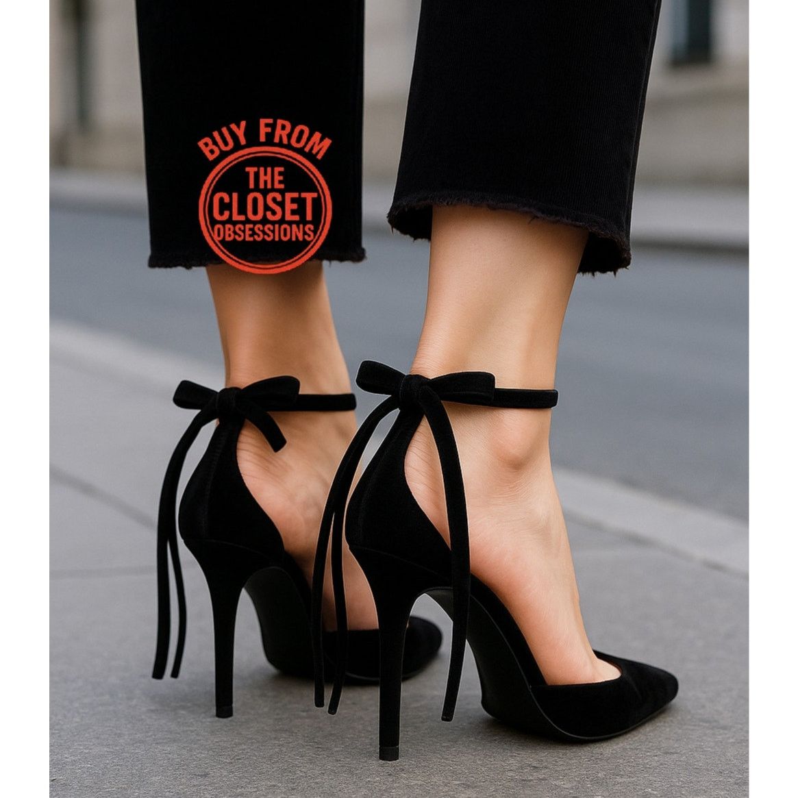 Zara ZARA Black Bow Pointed Heels NWT (Size 9) Size US 9 / IT 39 - 3 Thumbnail