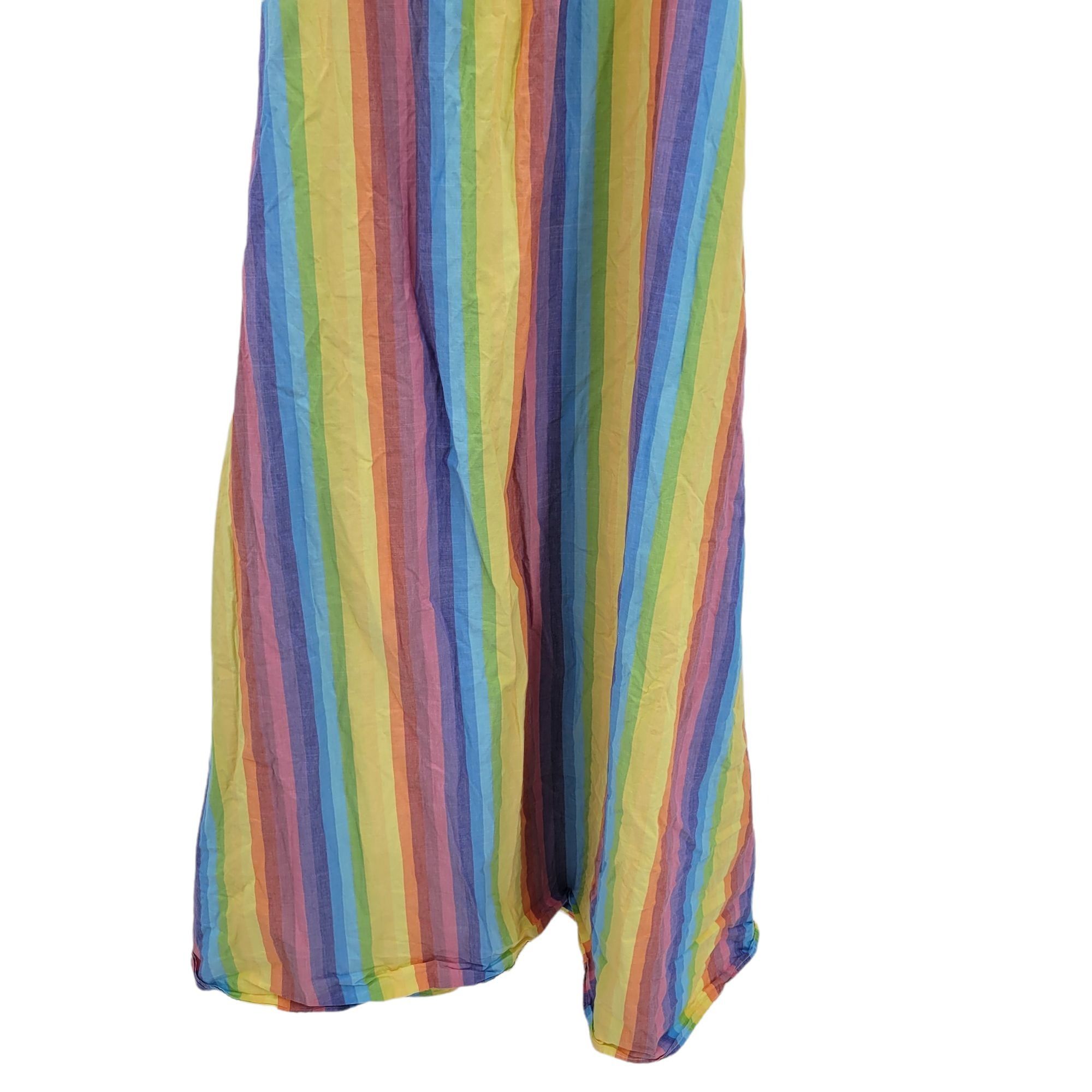 Vintage M.D.S. Stripe Pinafore Shirtdress Sz 2 Rainbow Midi Dress A- Size XS / US 0-2 / IT 36-38 - 6 Thumbnail