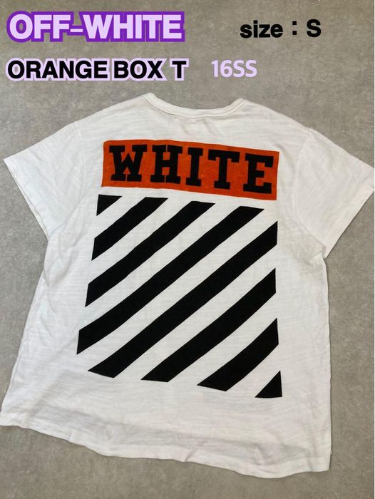 Off white store orange box tee