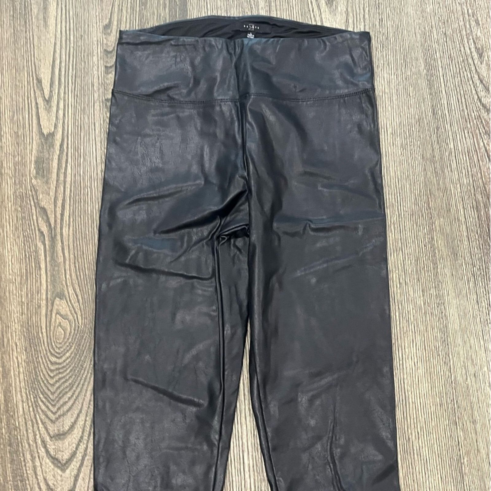 Vintage 21 Saints Leggings Skinny Faux Leather High Rise Sz L Size 31" - 3 Thumbnail