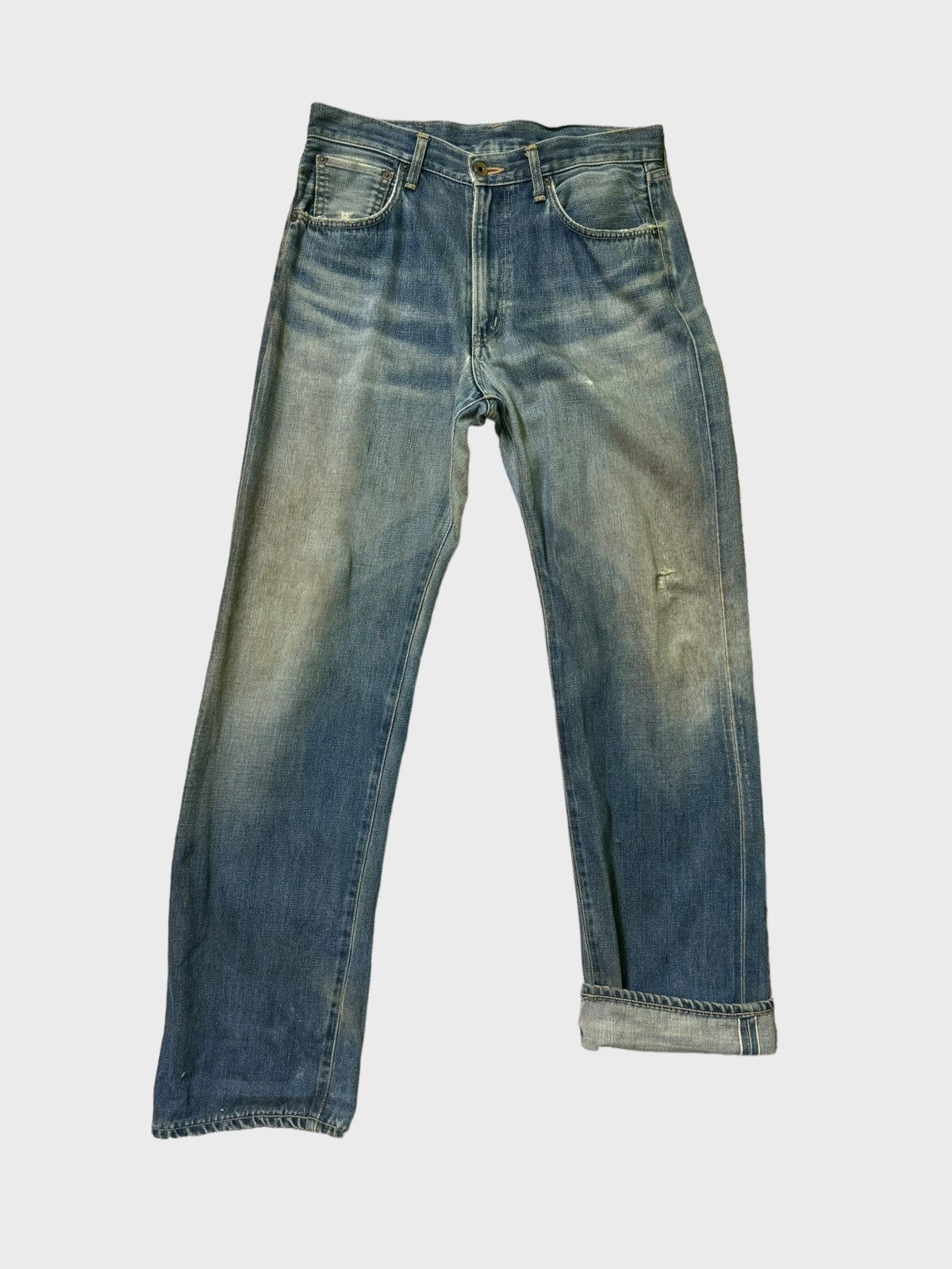 Edwin Vintage Edwin 505 Mud Wash Distressed Selvedge Jeans Size US 31 - 1 Thumbnail