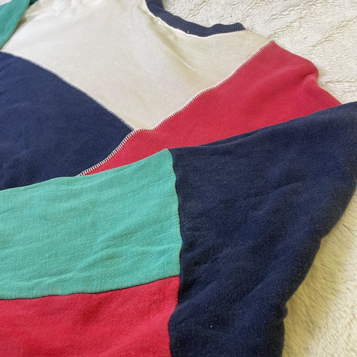 Vintage VTG Patchwork Multicolour Bridgestone Sweatshirt Size US L / EU 52-54 / 3 - 10 Thumbnail