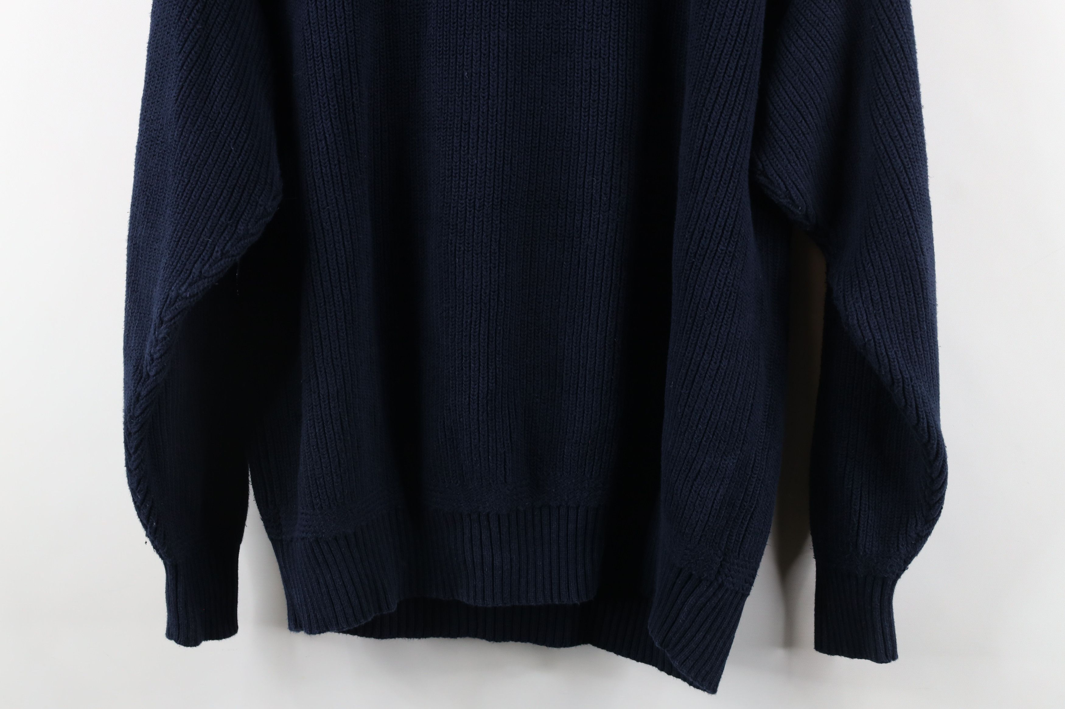 Vintage Vintage 90s Streetwear Ribbed Knit Henley Sweater Blue Size US M / EU 48-50 / 2 - 10 Thumbnail