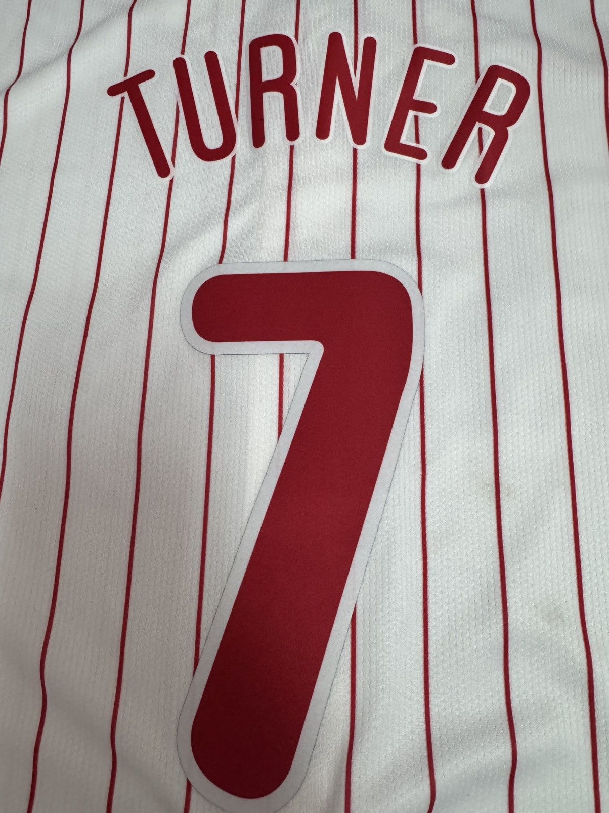 Nike Philadelphia Phillies Trea Turner #7 MLB Pinstripe Jersey Size US L / EU 52-54 / 3 - 8 Thumbnail