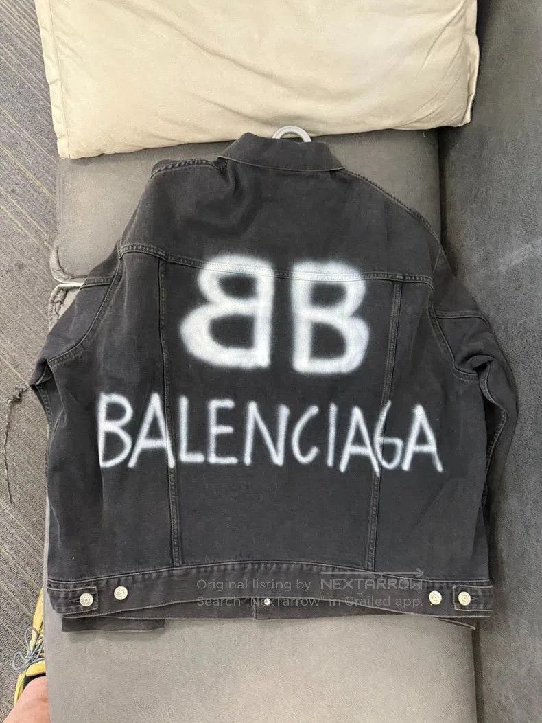 Other Balenciaga BB Graffiti Luminous Logo Denim Jacket. Size US S / EU 44-46 / 1 - 2 Thumbnail