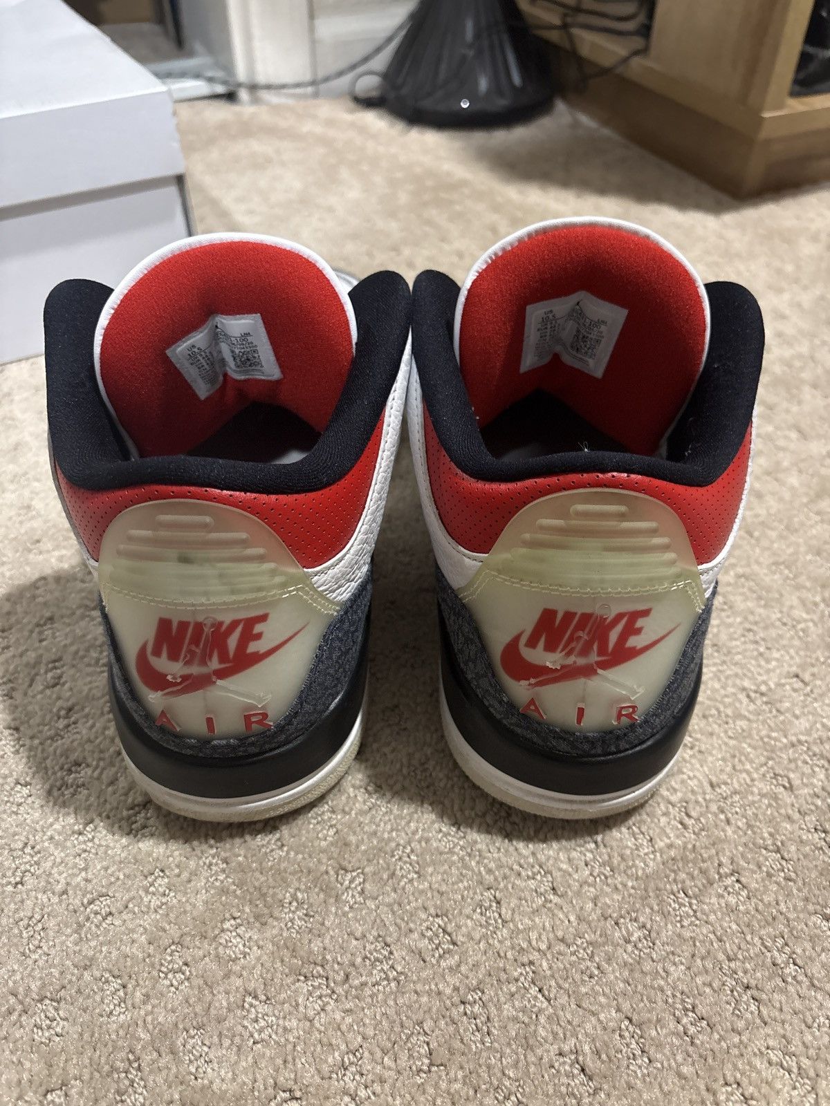 Jordan Brand Jordan 3 Fire Red Denim 2020 Size US 10.5 / EU 43-44 - 5 Thumbnail