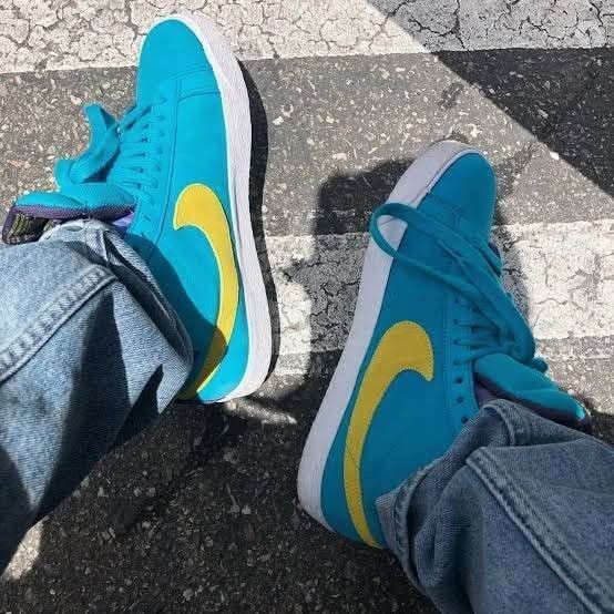 Nike Nike sb blazer premium - aquamarine / electric yellow Size US 6 / EU 39 - 4 Thumbnail