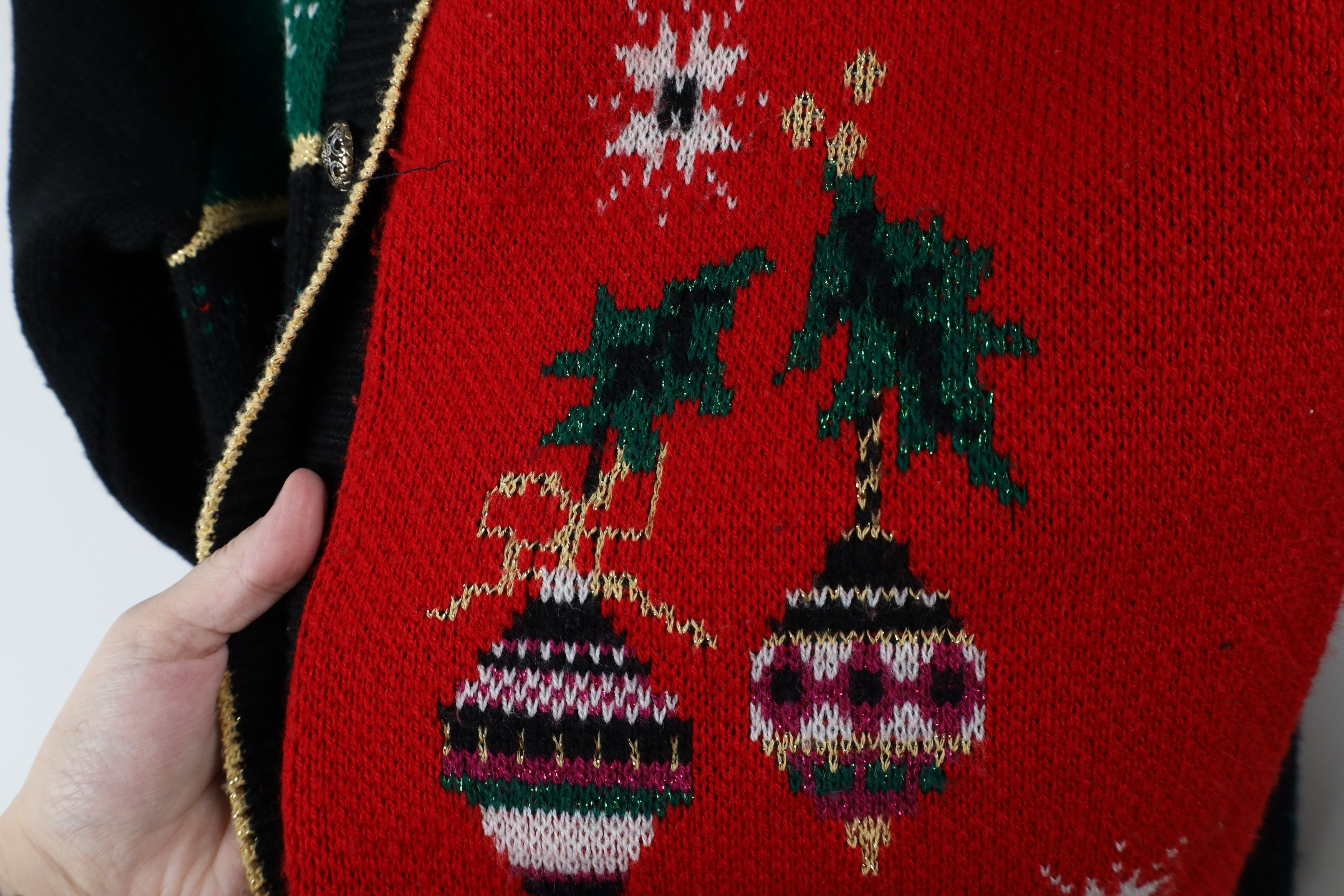 Vintage Vintage 90s Streetwear Christmas Knit Cardigan Sweater USA Size M / US 6-8 / IT 42-44 - 6 Thumbnail