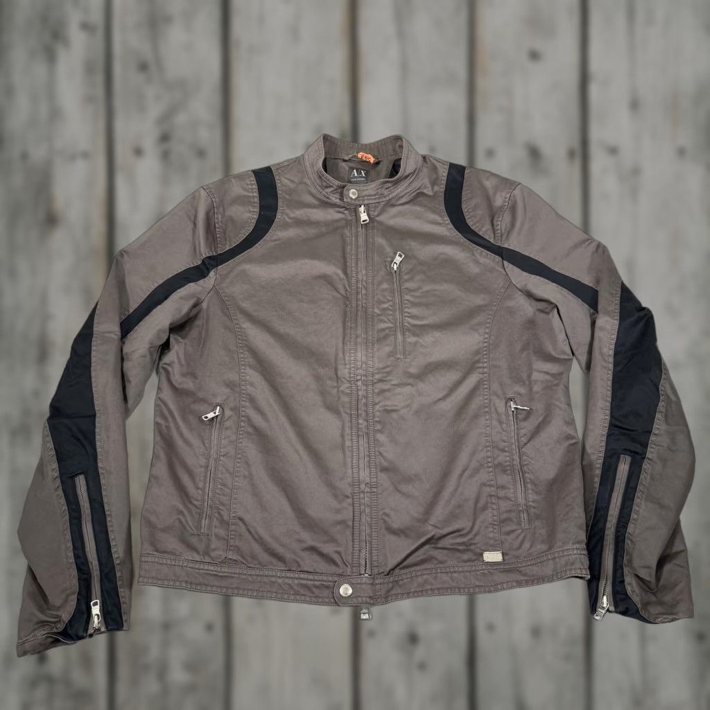 Armani Exchange Armani Exchange Jacket Mens XL Gray Cafe Racer Motorcycle Moto Zip Up Lined Size US XL / EU 56 / 4 - 1 Thumbnail