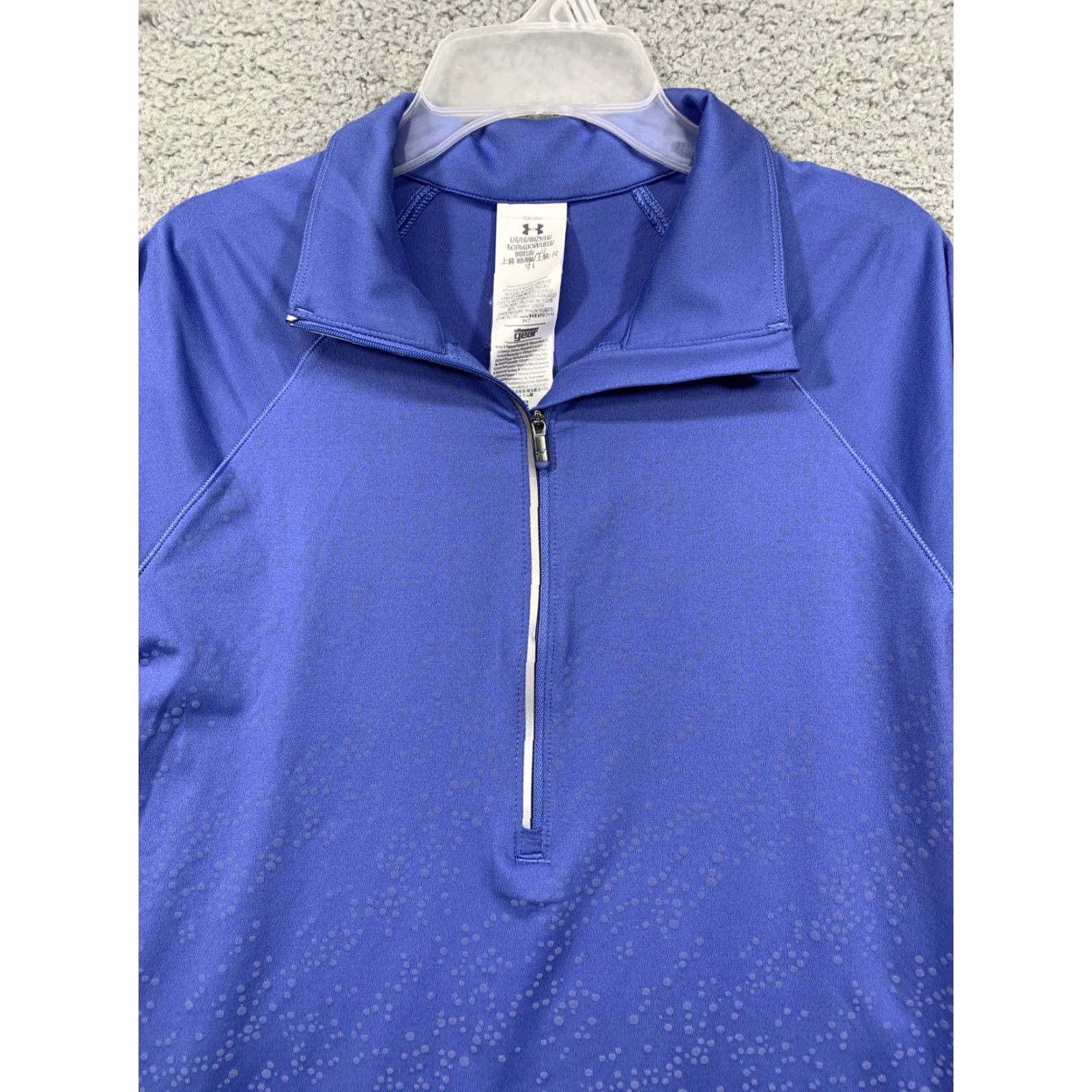 Under Armour Under Armour All Season Gear 1/2 Zip Pullover Shirt L Blue Athletic Womens Long Sleeve Zip Pocket Thumb Holes Size L / US 10 / IT 46 - 7 Thumbnail