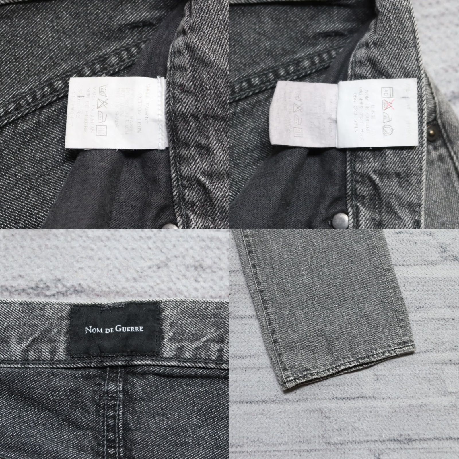 Denime VINTAGE Nom De Guerre Jeans Denim Mens 00s 32x32 1/2 Grey Size US 32 / EU 48 - 8 Thumbnail