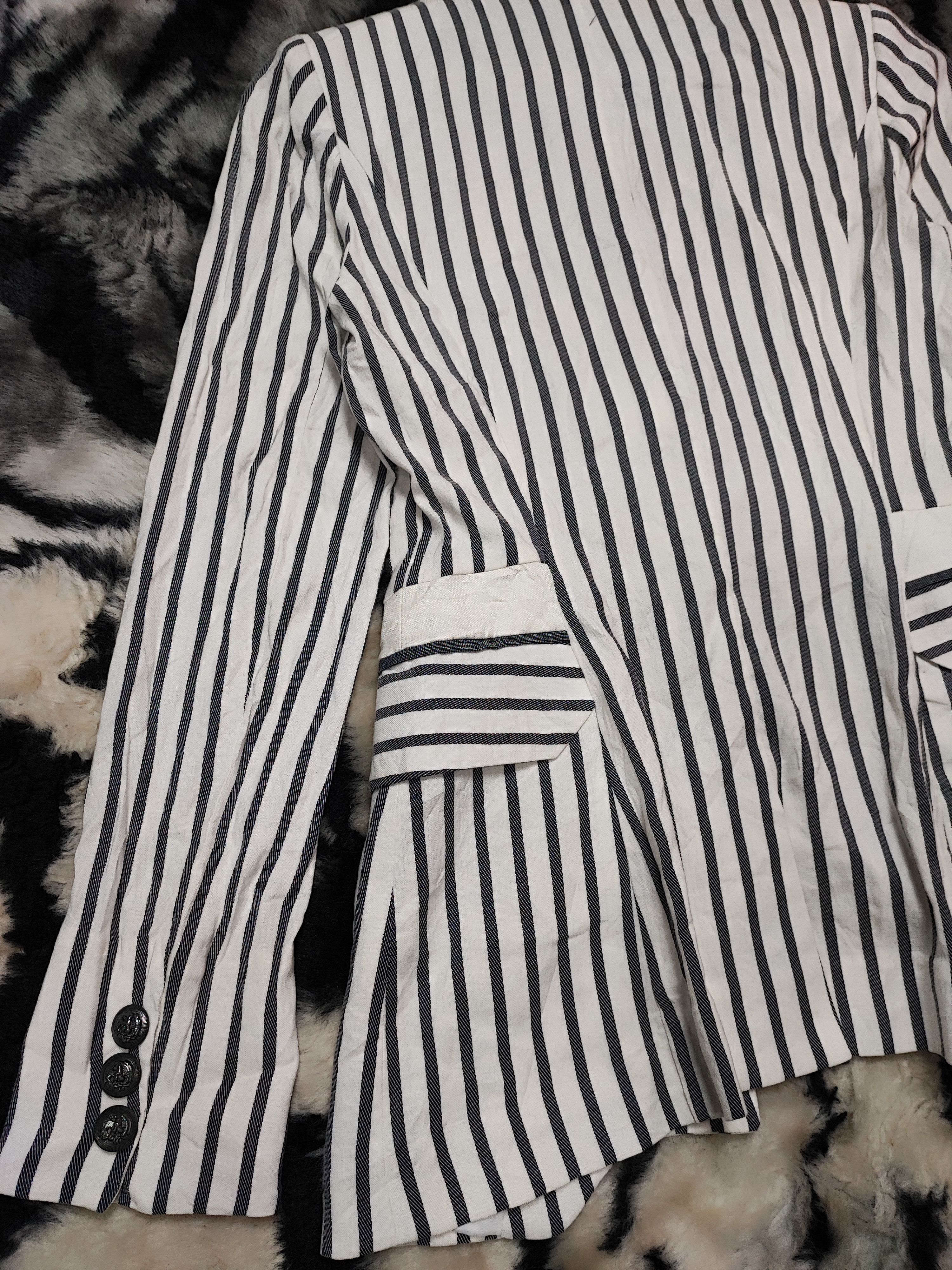 Hysteric Glamour BLU PÉPÉ Nautical Striped Double Breasted Blazer Jacket Size US L / EU 52-54 / 3 - 16 Thumbnail